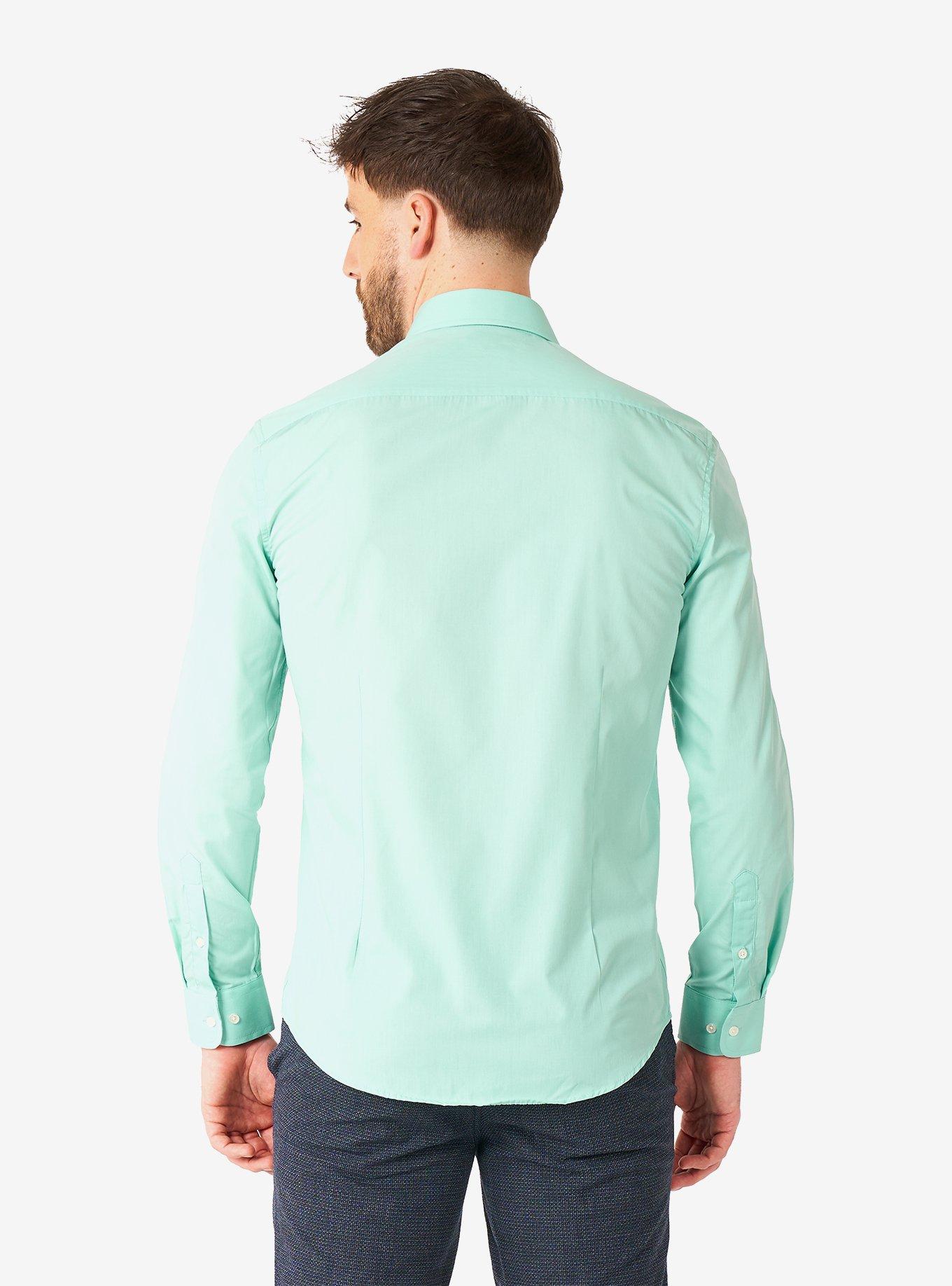 Magic Mint Long Sleeve Button-Up Shirt, BLUE, alternate