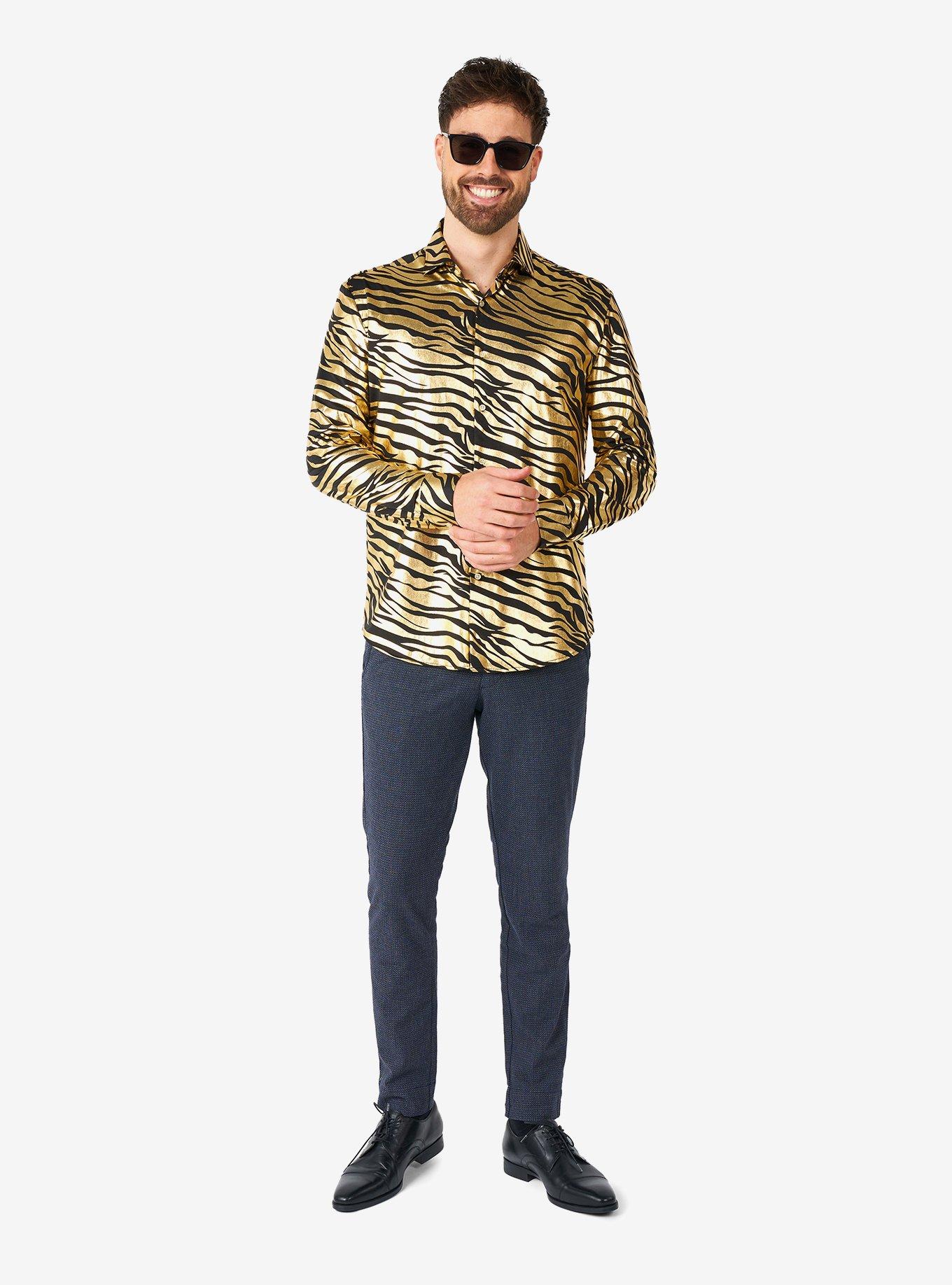 Tiger Shiner Long Sleeve Button-Up Shirt, MULTI, alternate