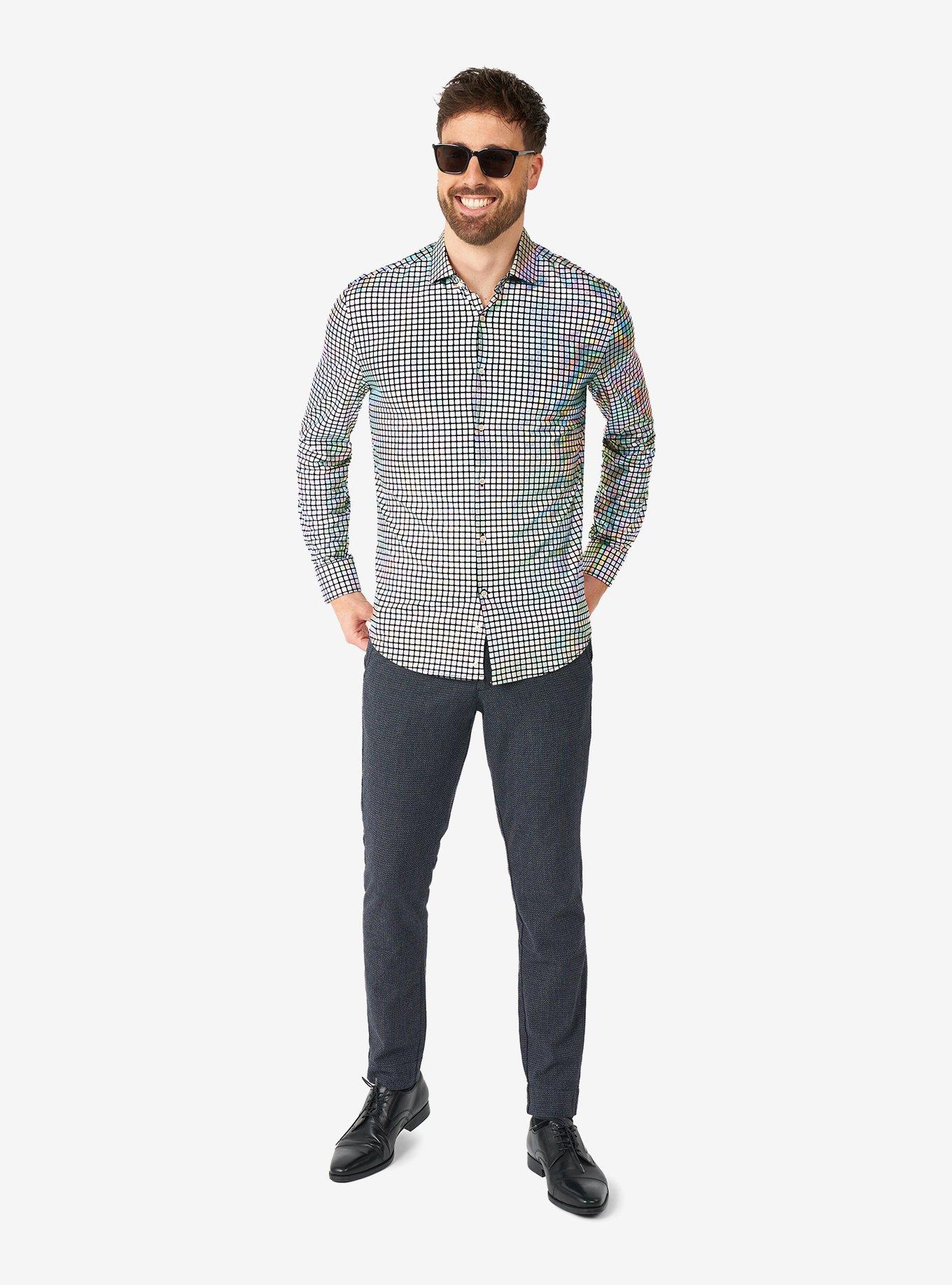Discoballer Long Sleeve Button-Up Shirt, MULTI, alternate