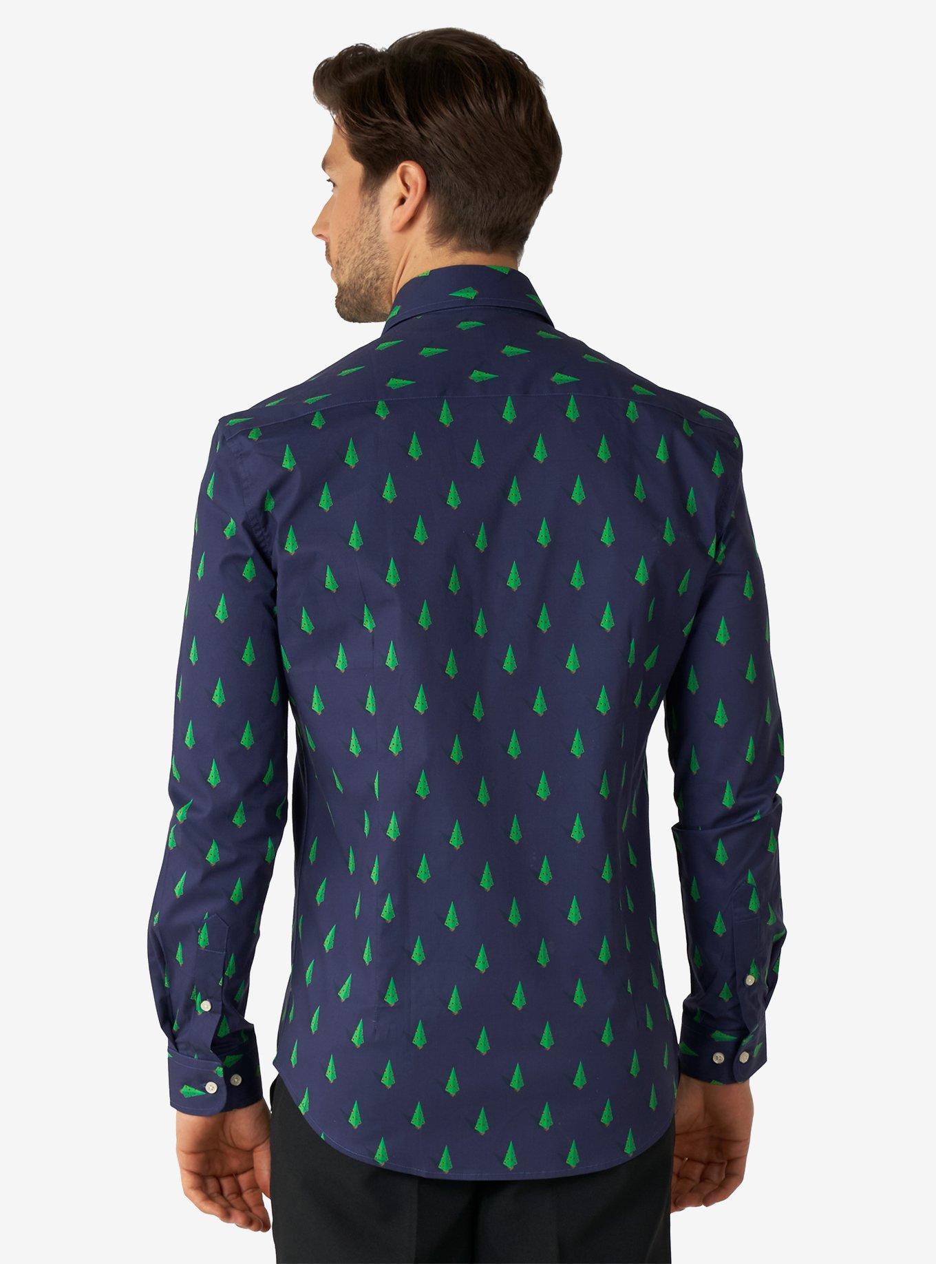 TreeDee Long Sleeve Button-Up Shirt, GREEN, alternate