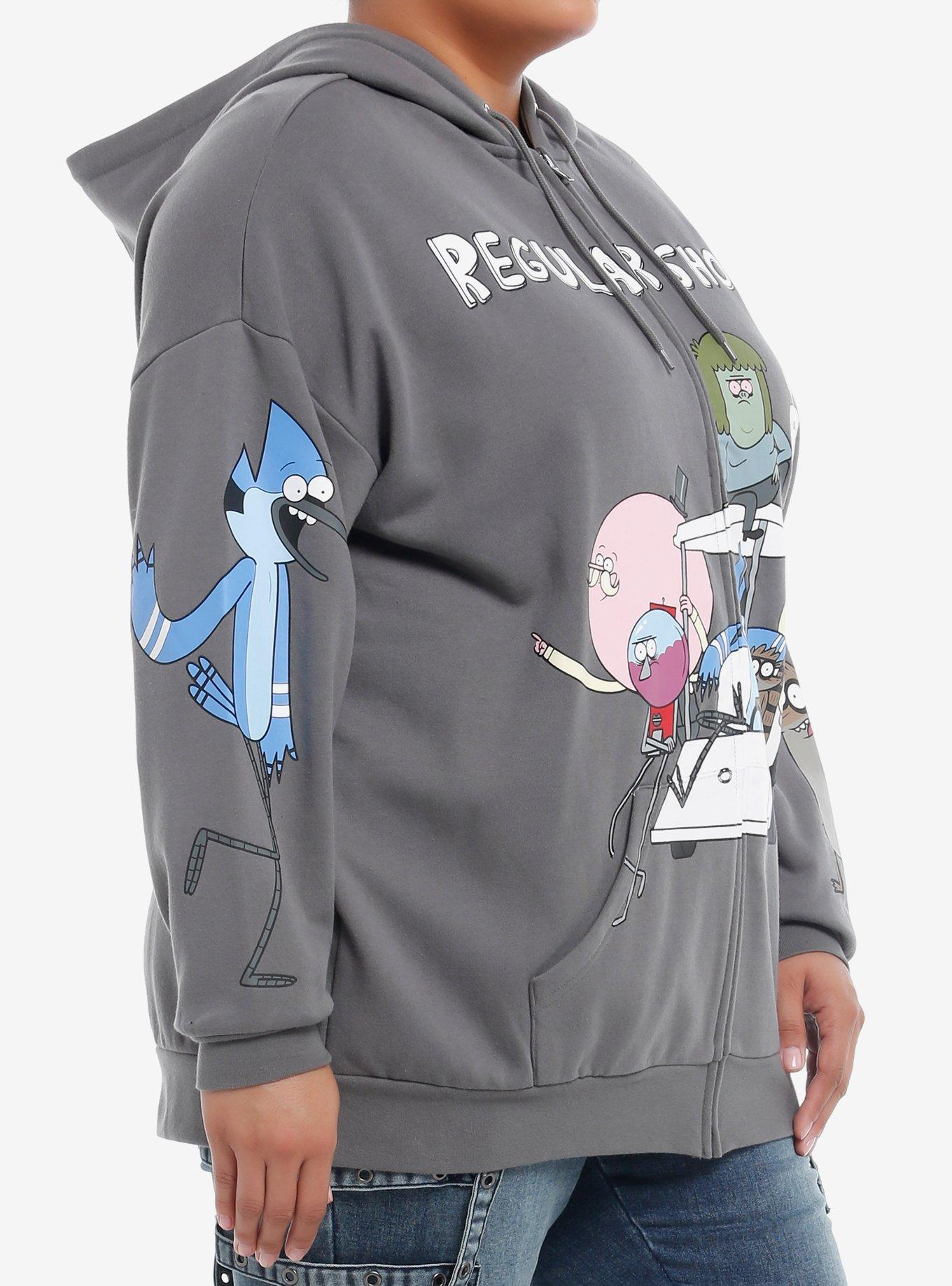 Regular Show Group Cart Girls Hoodie Plus Size, MULTI, alternate