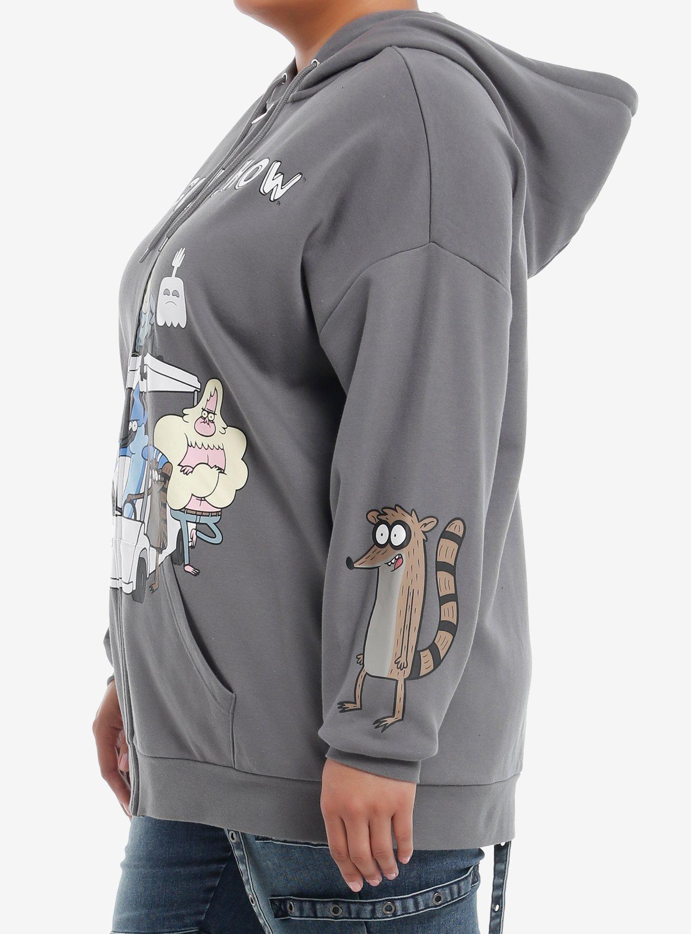 Regular Show Group Cart Girls Hoodie Plus Size, MULTI, alternate