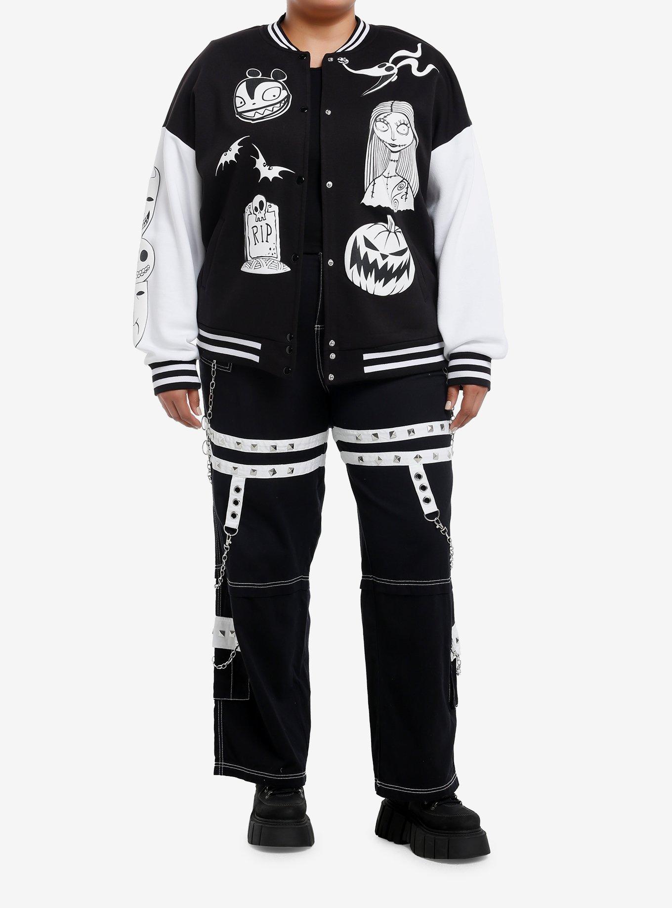 Her Universe The Nightmare Before Christmas Characters Girls Oversized Varsity Jacket Plus Size, , alternate