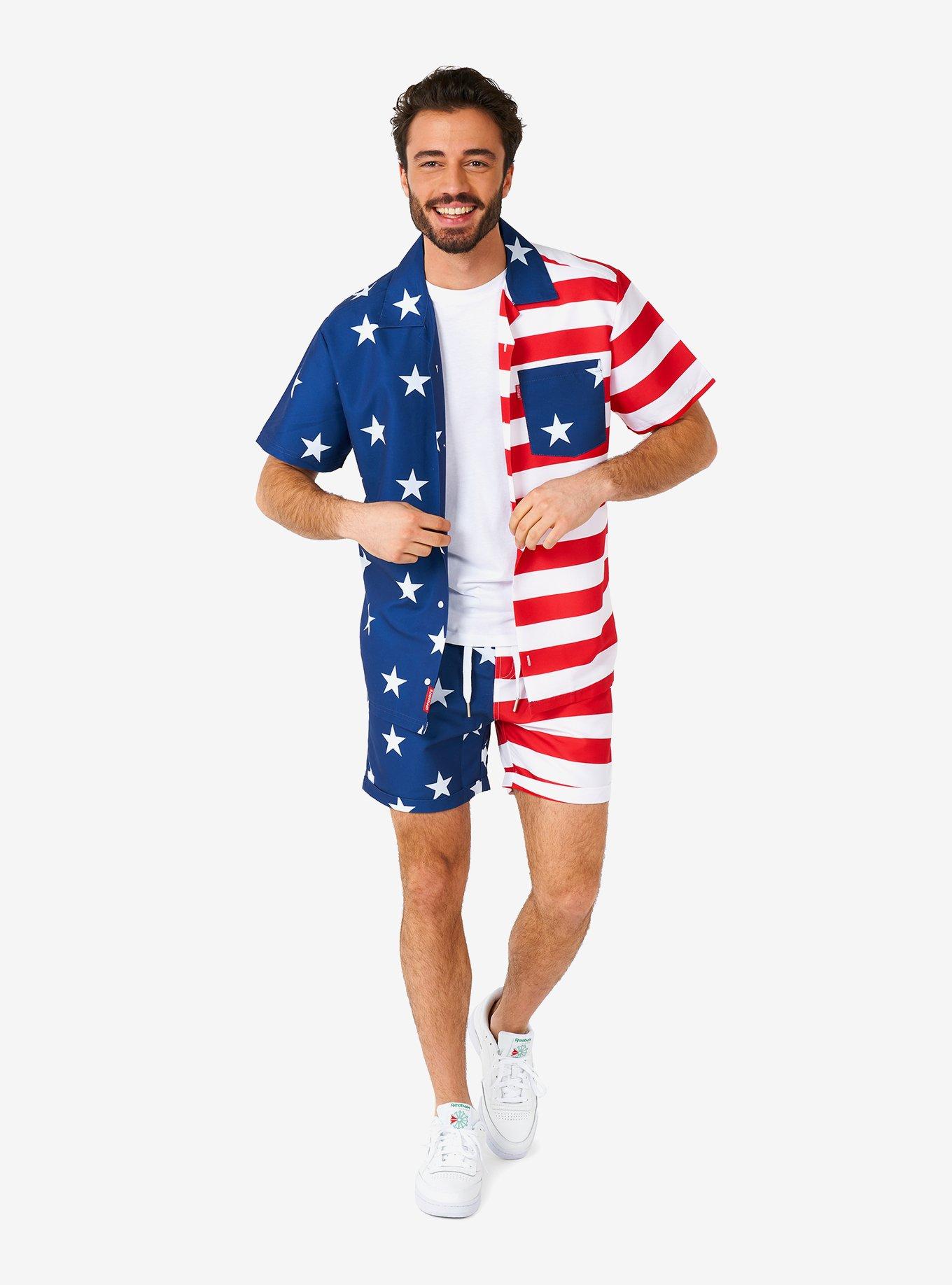 McSummer Short Sleeve Button-Up and Shorts Summer Set, , hi-res