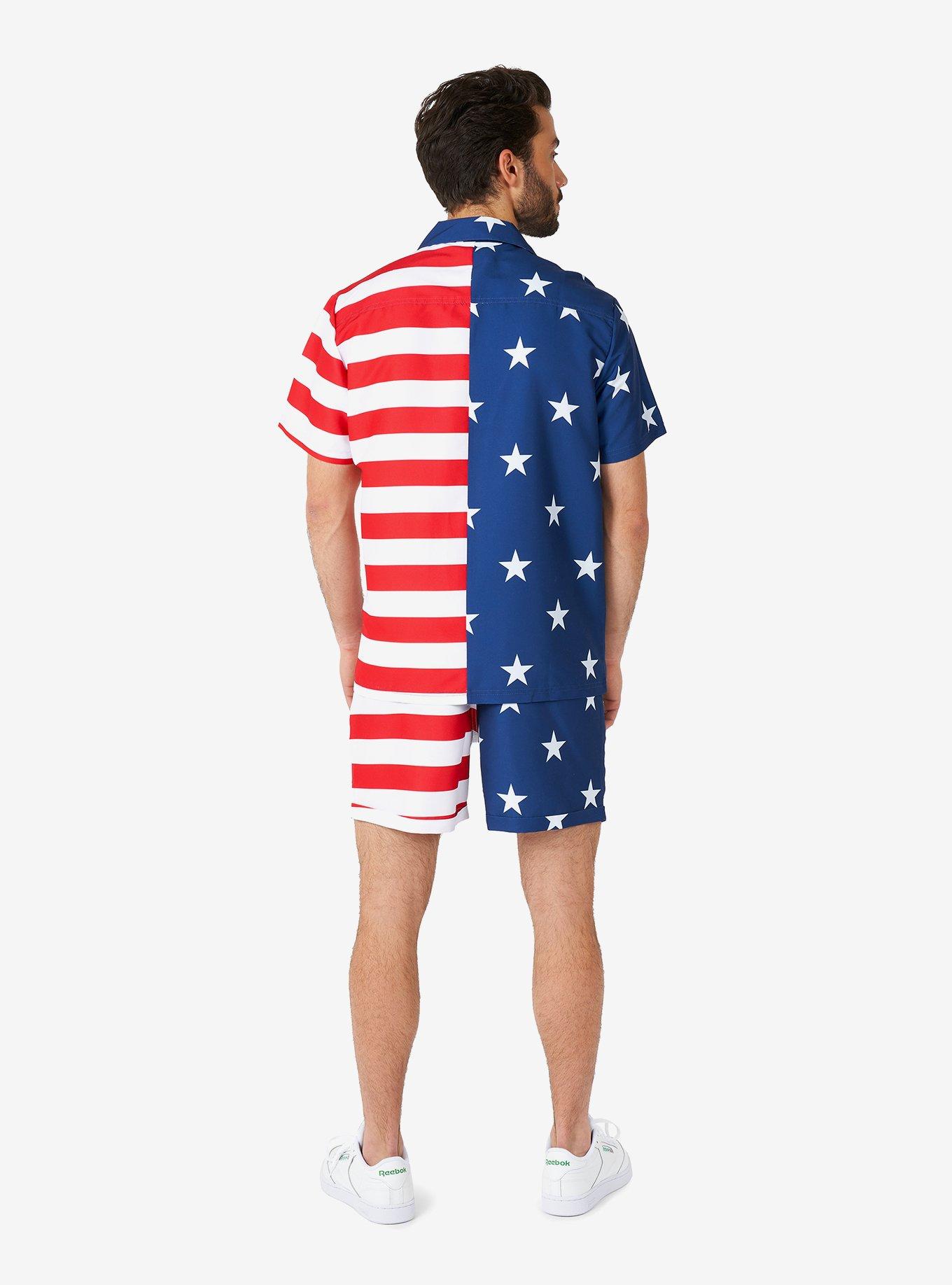 McSummer Short Sleeve Button-Up and Shorts Summer Set, MULTI, alternate