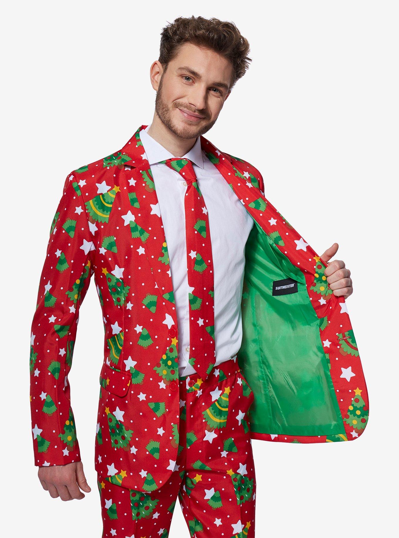 Christmas Trees Stars Red Suit, , hi-res