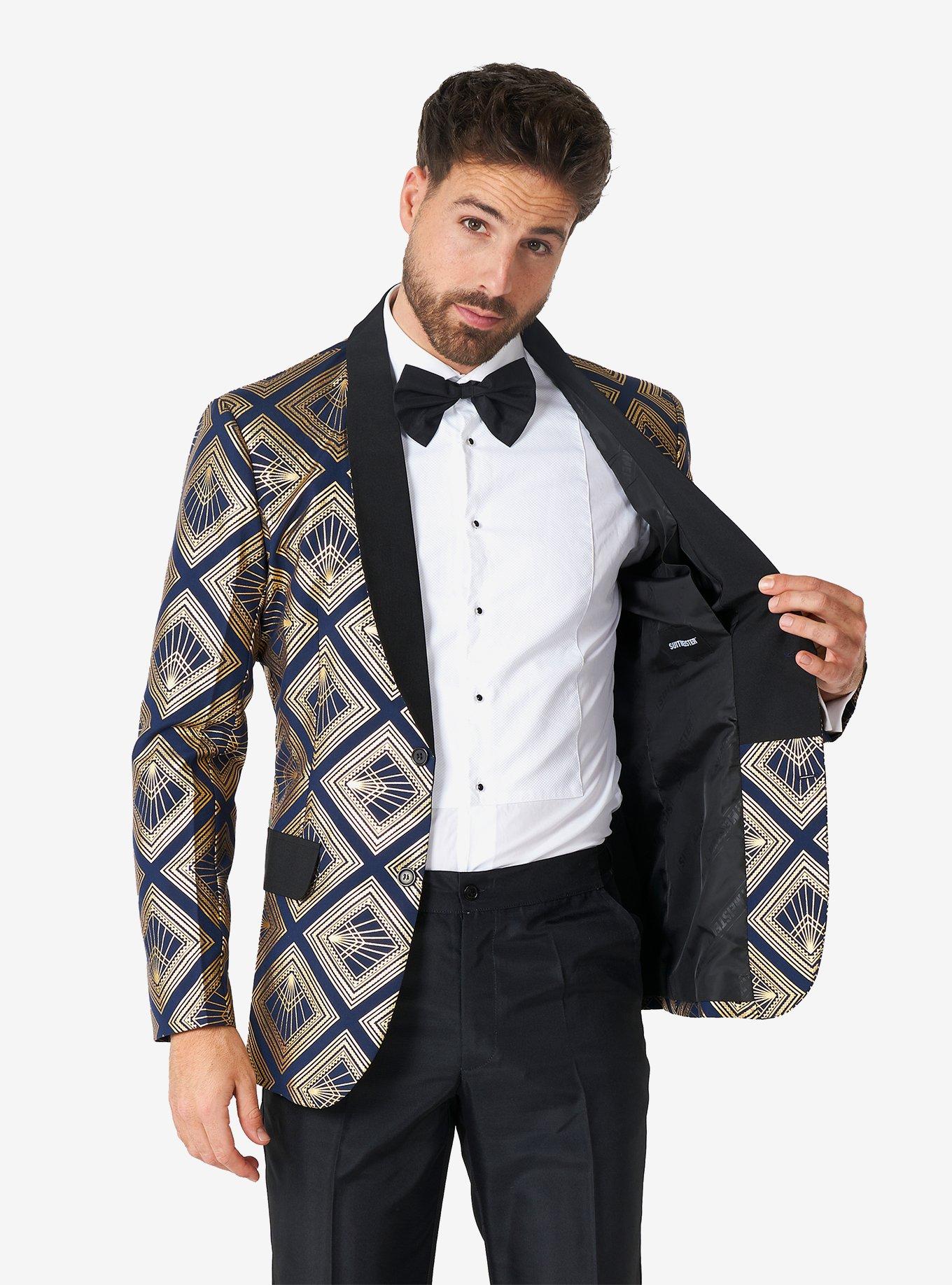 Art Deco Deep Navy Suit, BLUE, alternate
