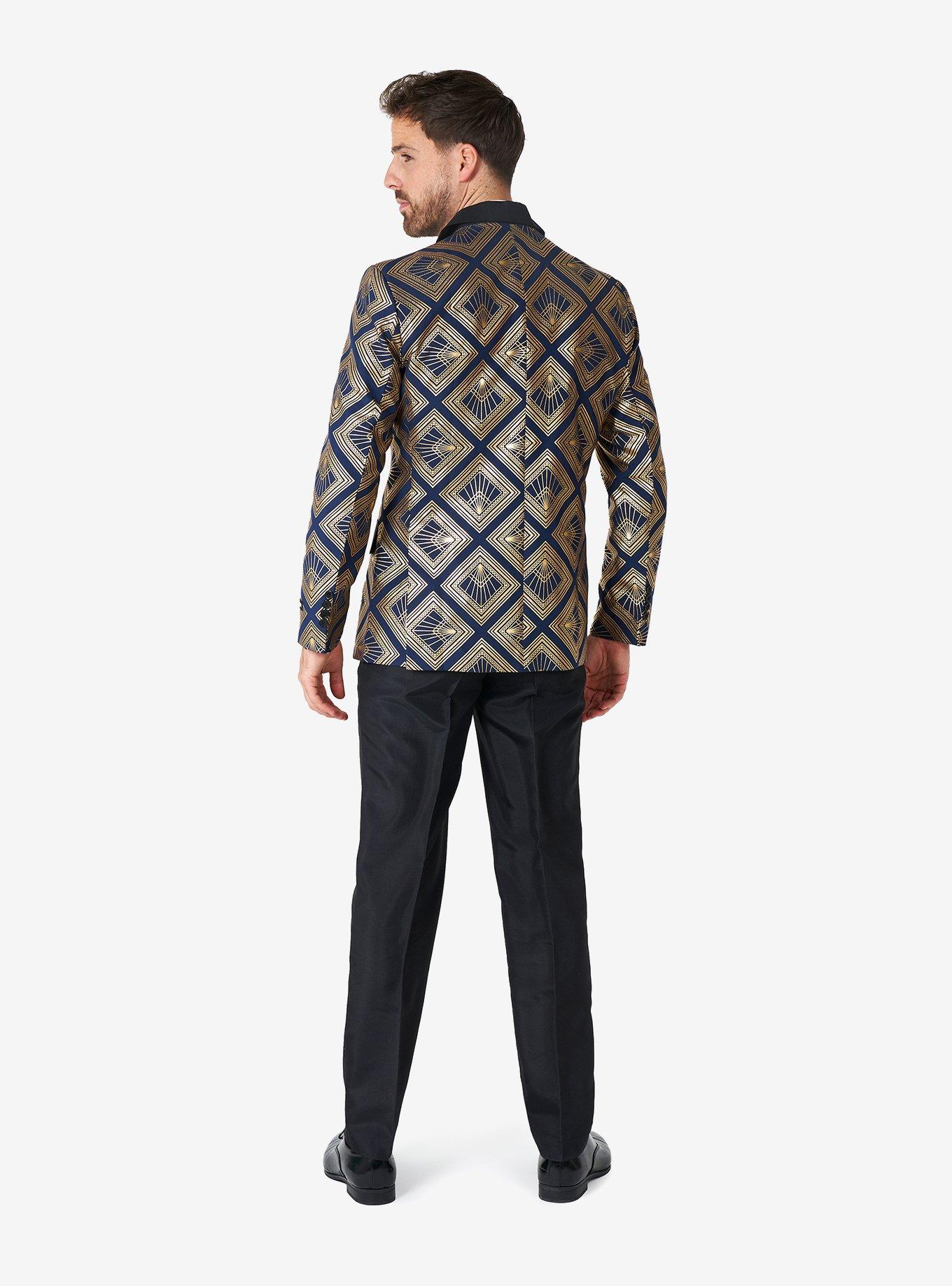 Art Deco Deep Navy Suit, BLUE, alternate