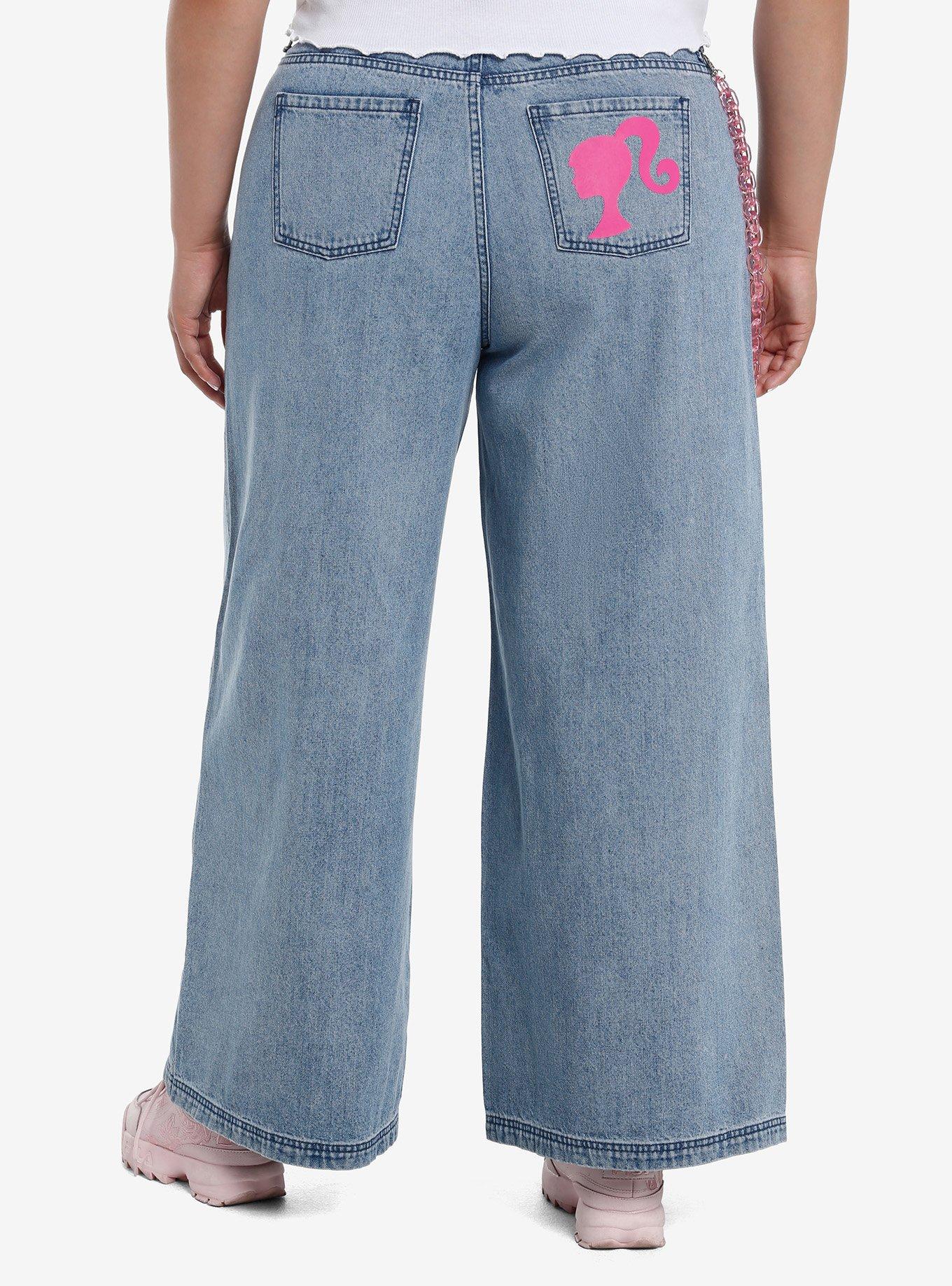 Barbie Y2K Star Wide Leg Jeans With Belt & Chain Plus Size, , hi-res