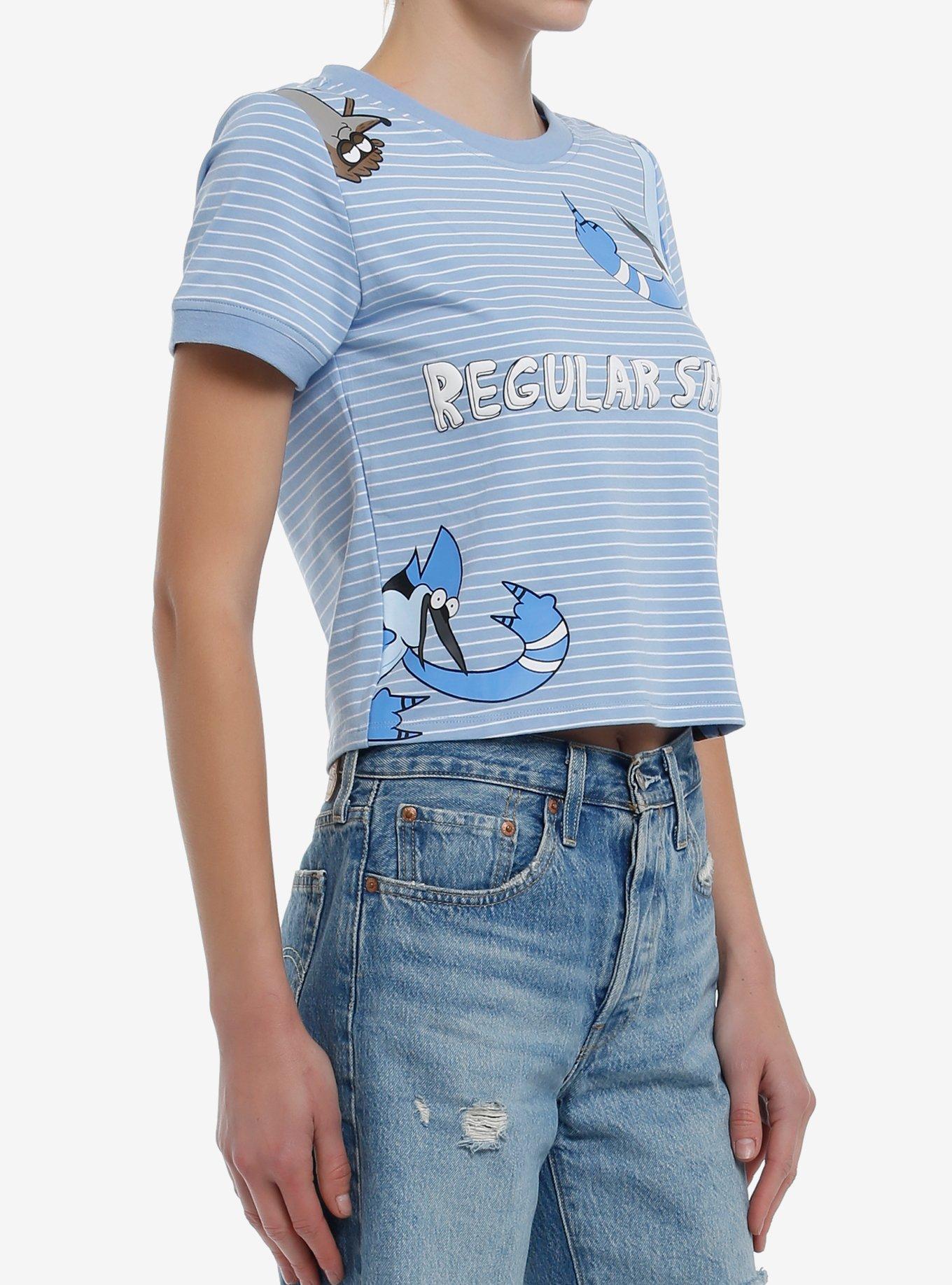 Regular Show Mordecai & Rigby Stripe Girls Baby T-Shirt, MULTI, alternate