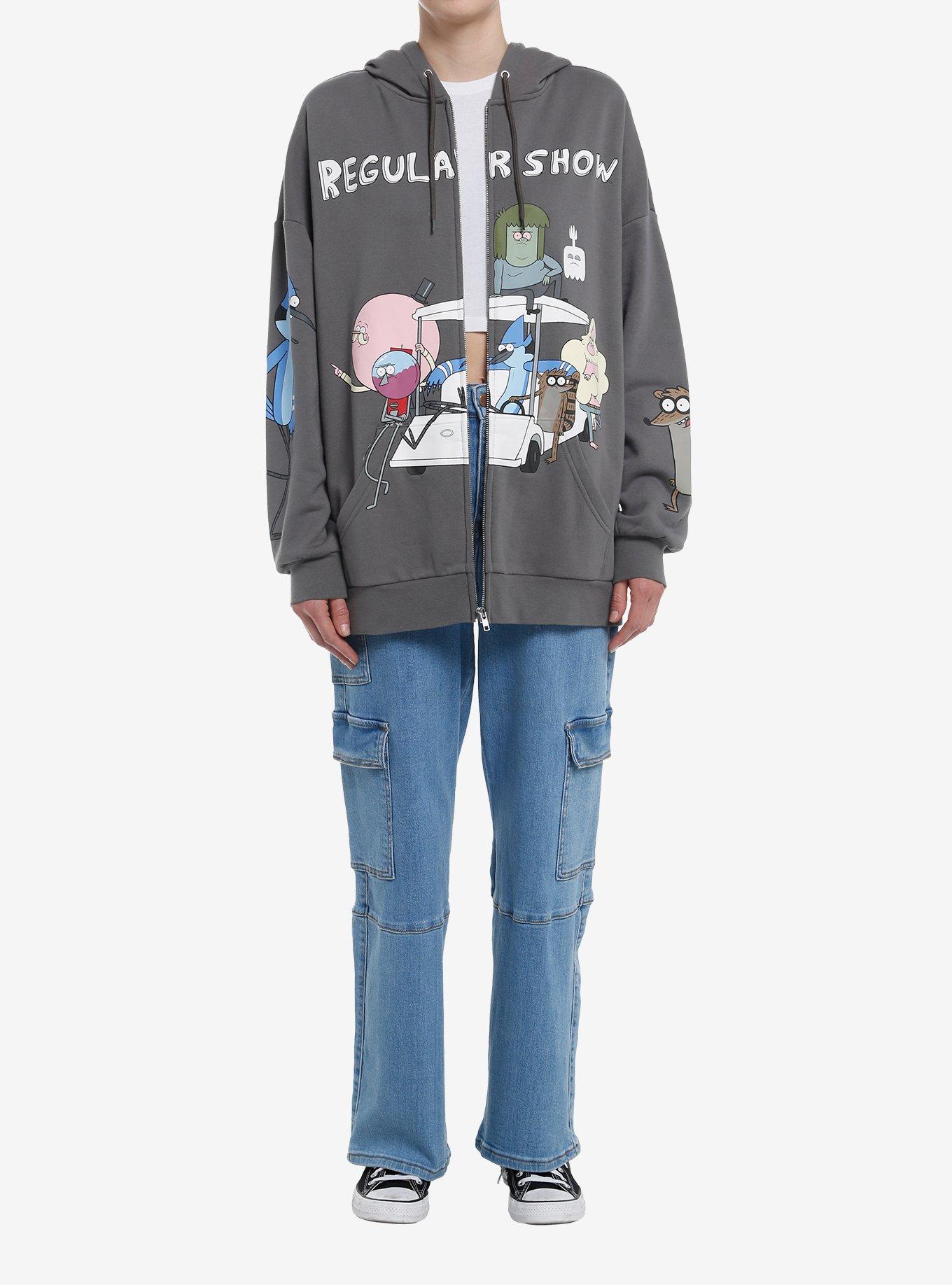 Regular Show Group Cart Girls Hoodie, MULTI, alternate