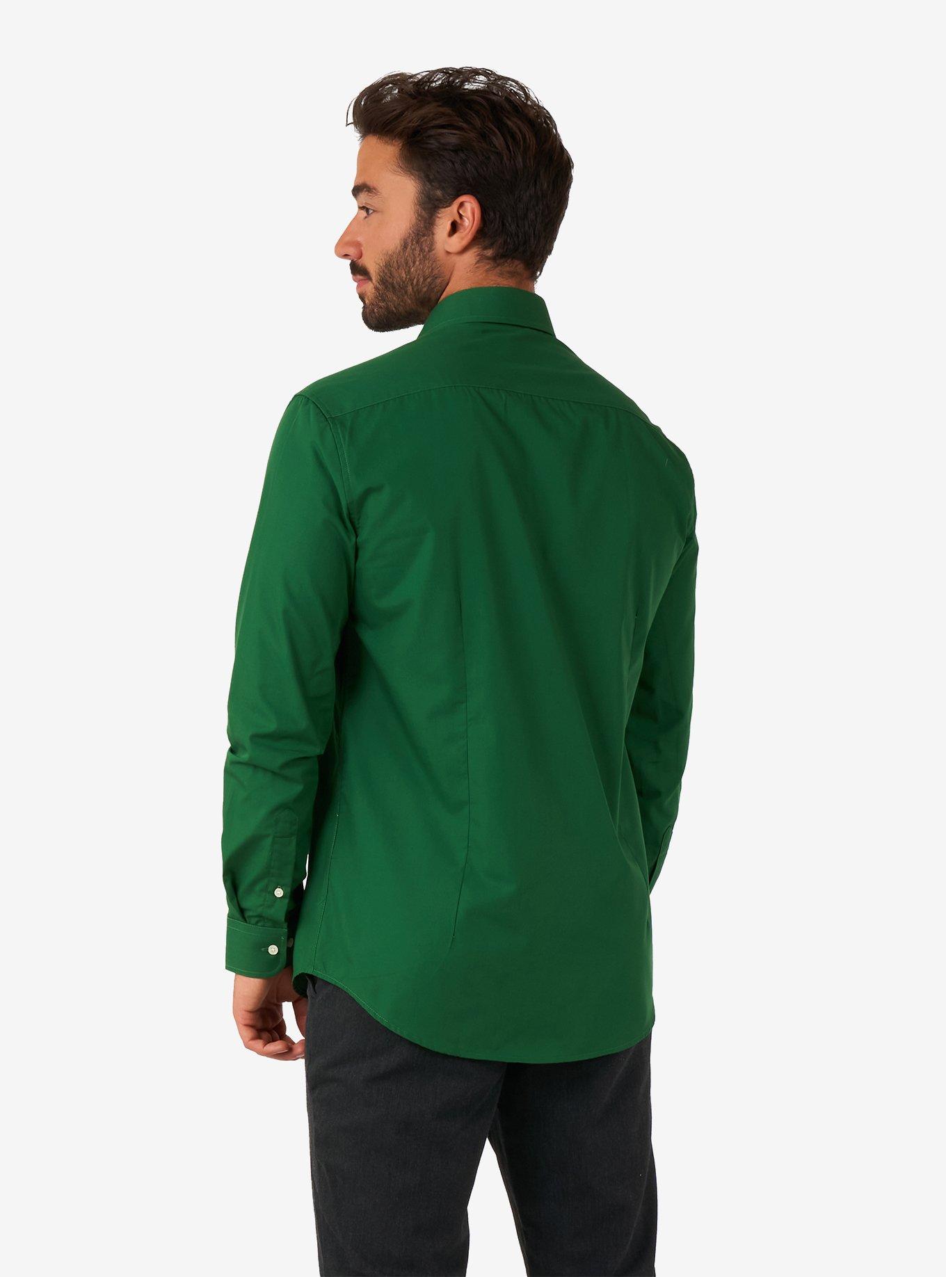 Glorious Green Long Sleeve Button-Up Shirt, GREEN, alternate