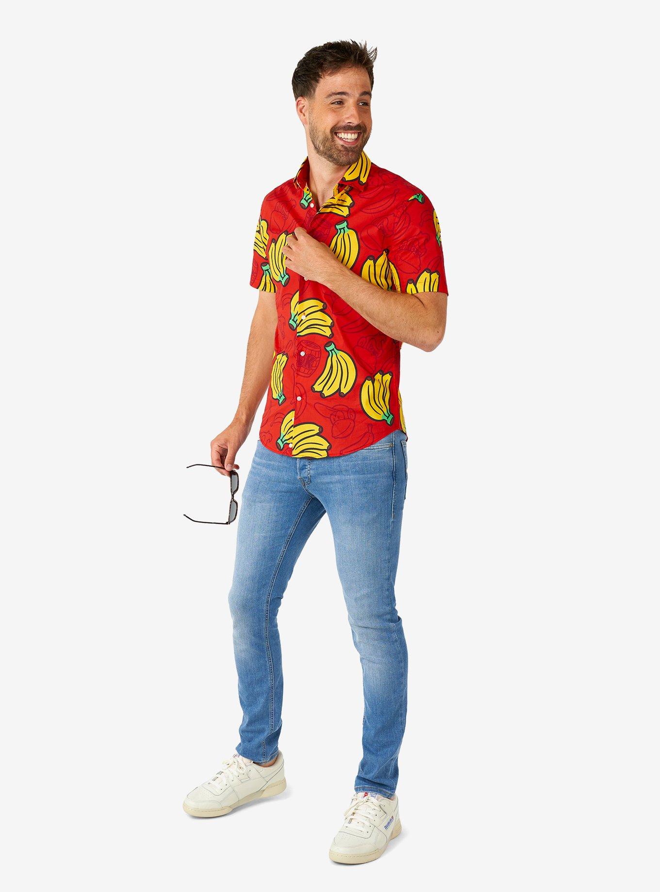 Donkey Kong Short Sleeve Button-Up Shirt, , hi-res