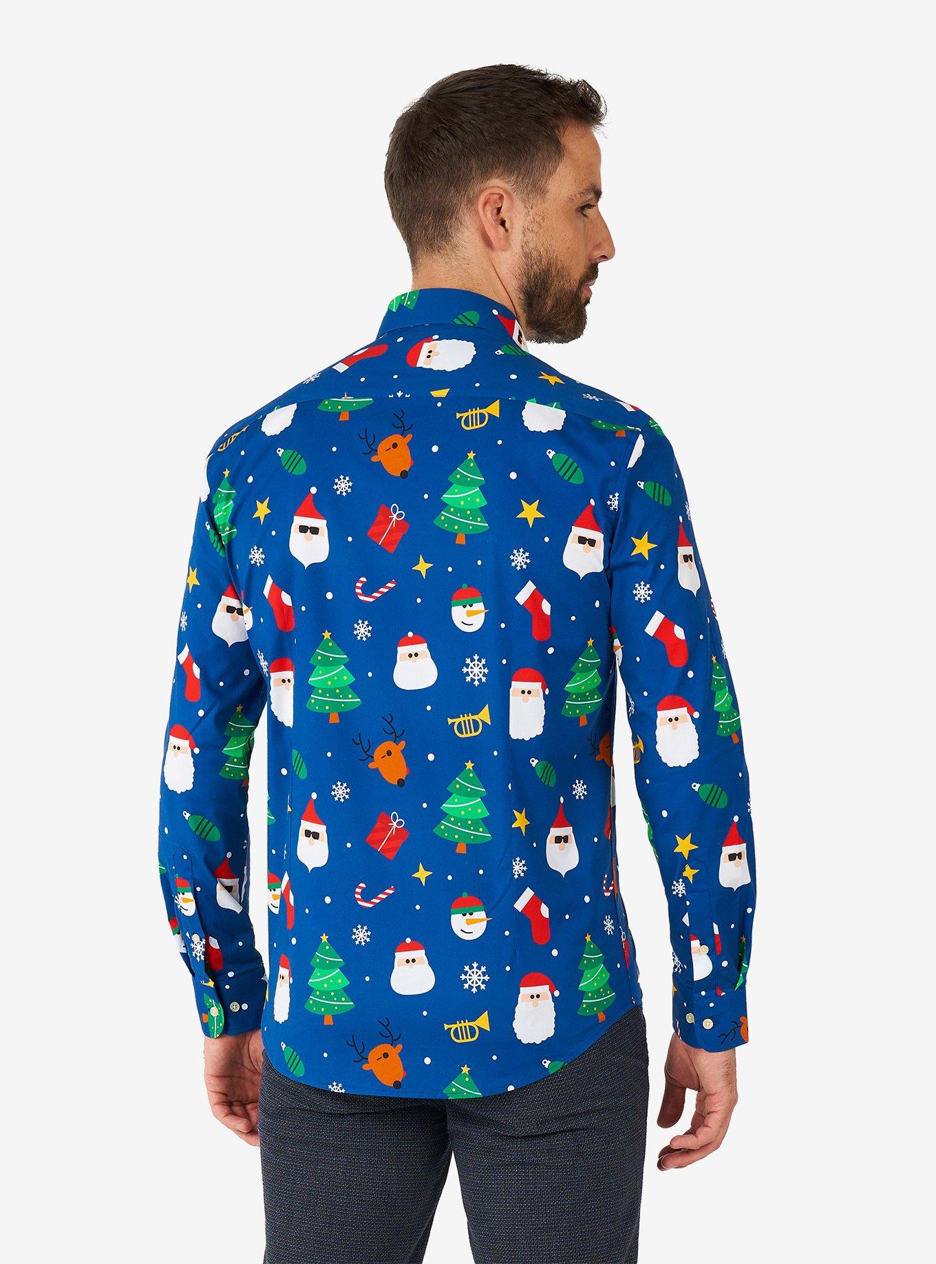 Festivity Blue Long Sleeve Button-Up Shirt, , hi-res