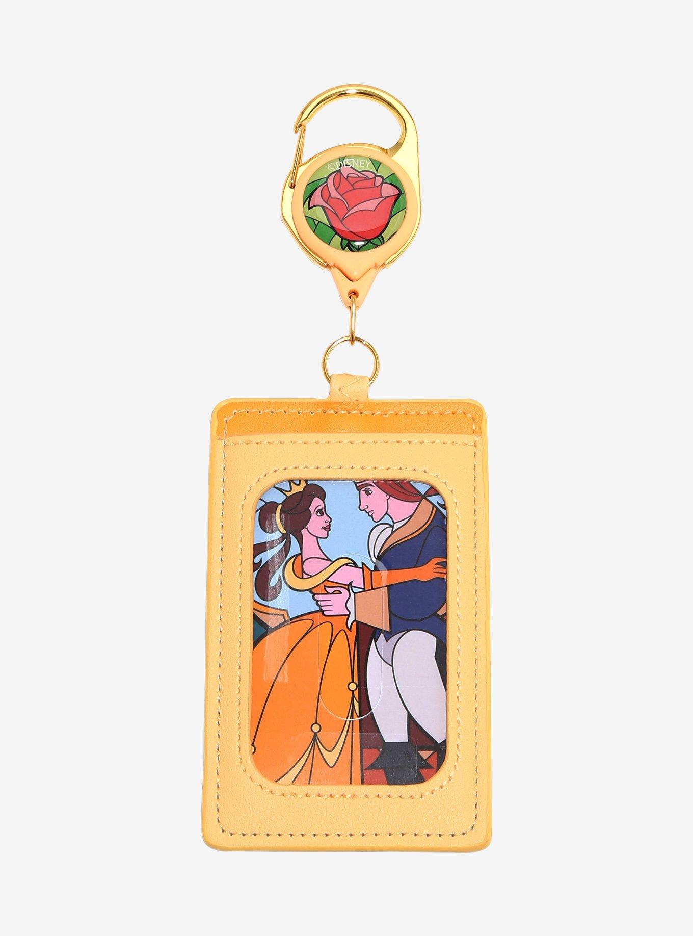 Disney Beauty and the Beast Stained Glass Belle & Adam Retractable Lanyard - BoxLunch Exclusive, , hi-res