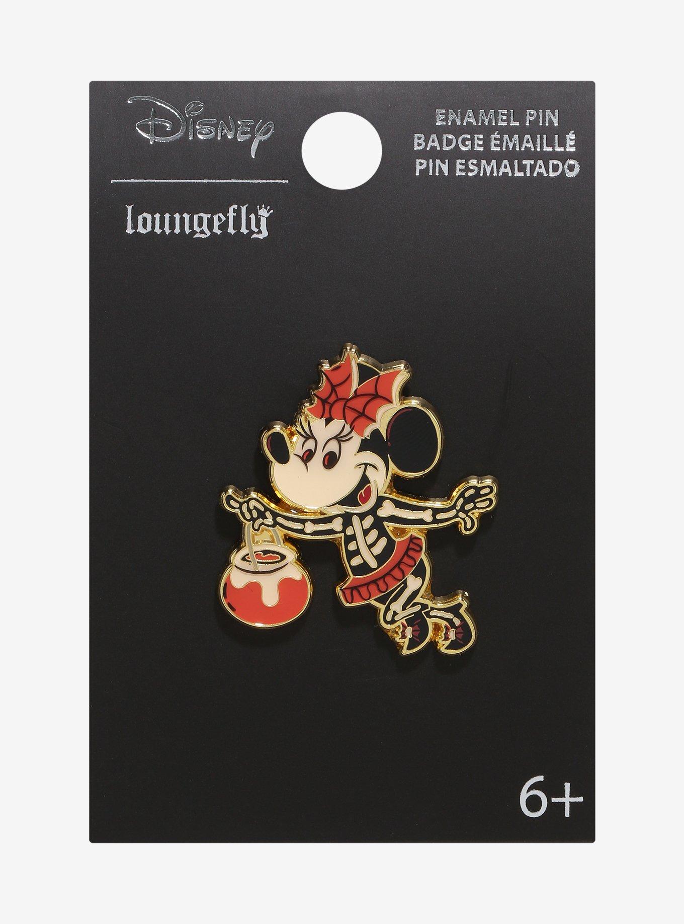 Loungefly Disney Minnie Mouse Skeleton Trick or Treat Enamel Pin — BoxLunch Exclusive, , hi-res