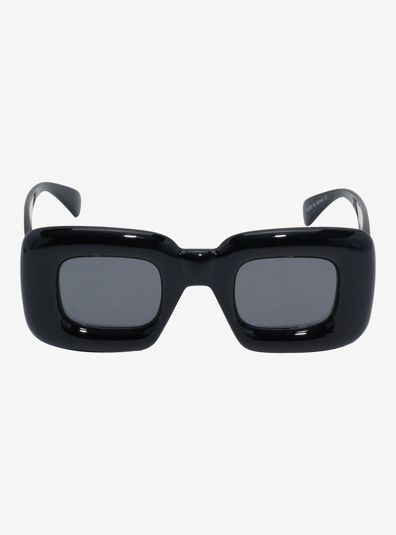 Black Bubble Square Sunglasses, , alternate