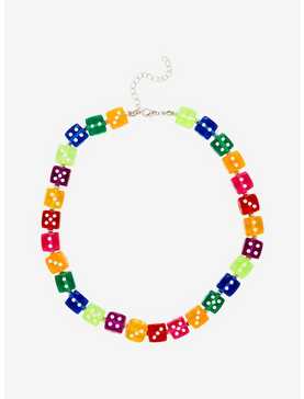 Rainbow Dice Charm Necklace, , hi-res