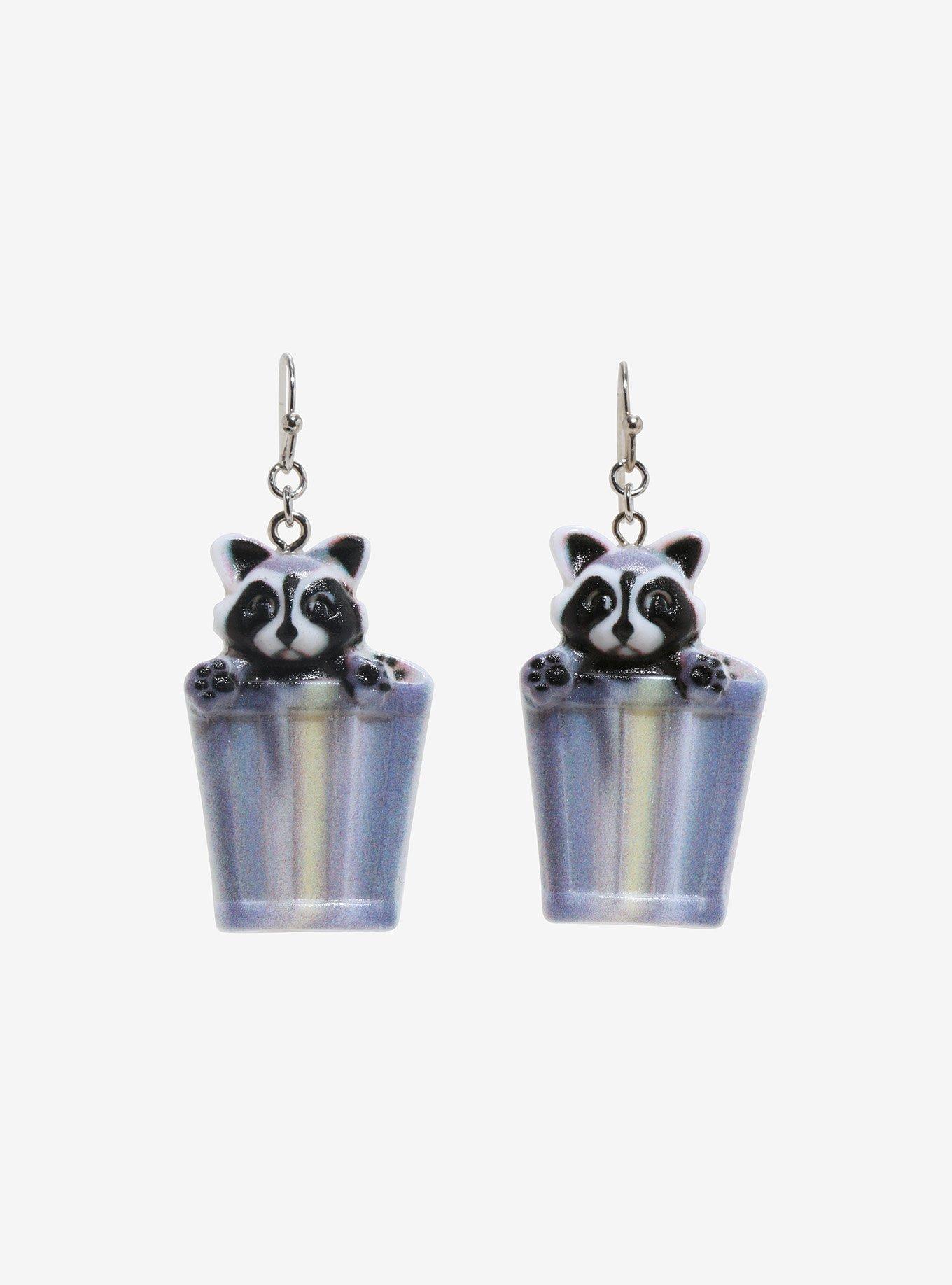 Thorn & Fable Raccoon Trash Earrings, , alternate