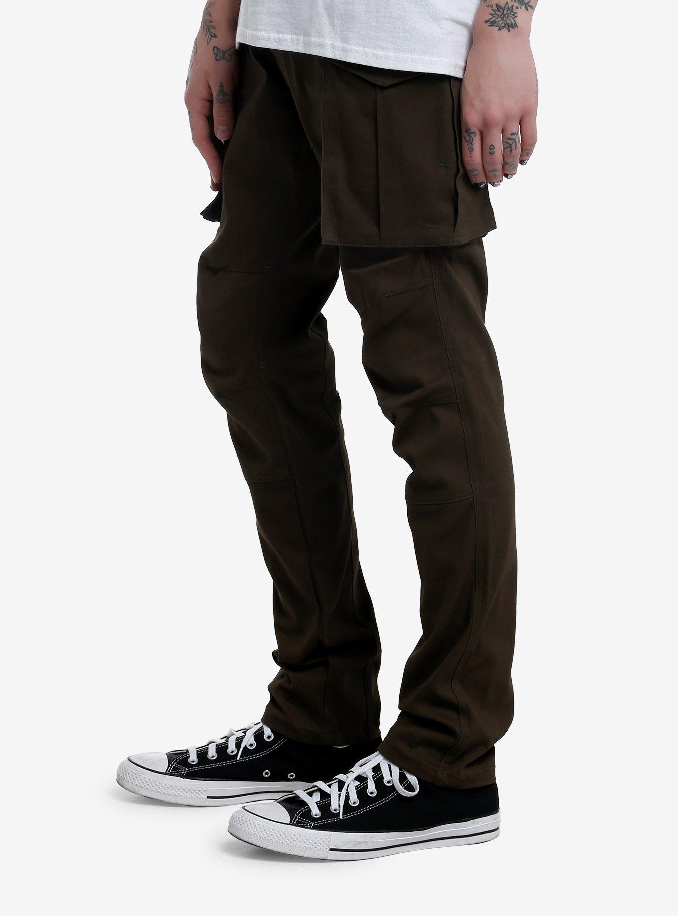Dark Olive Cargo Pants, GREEN, alternate