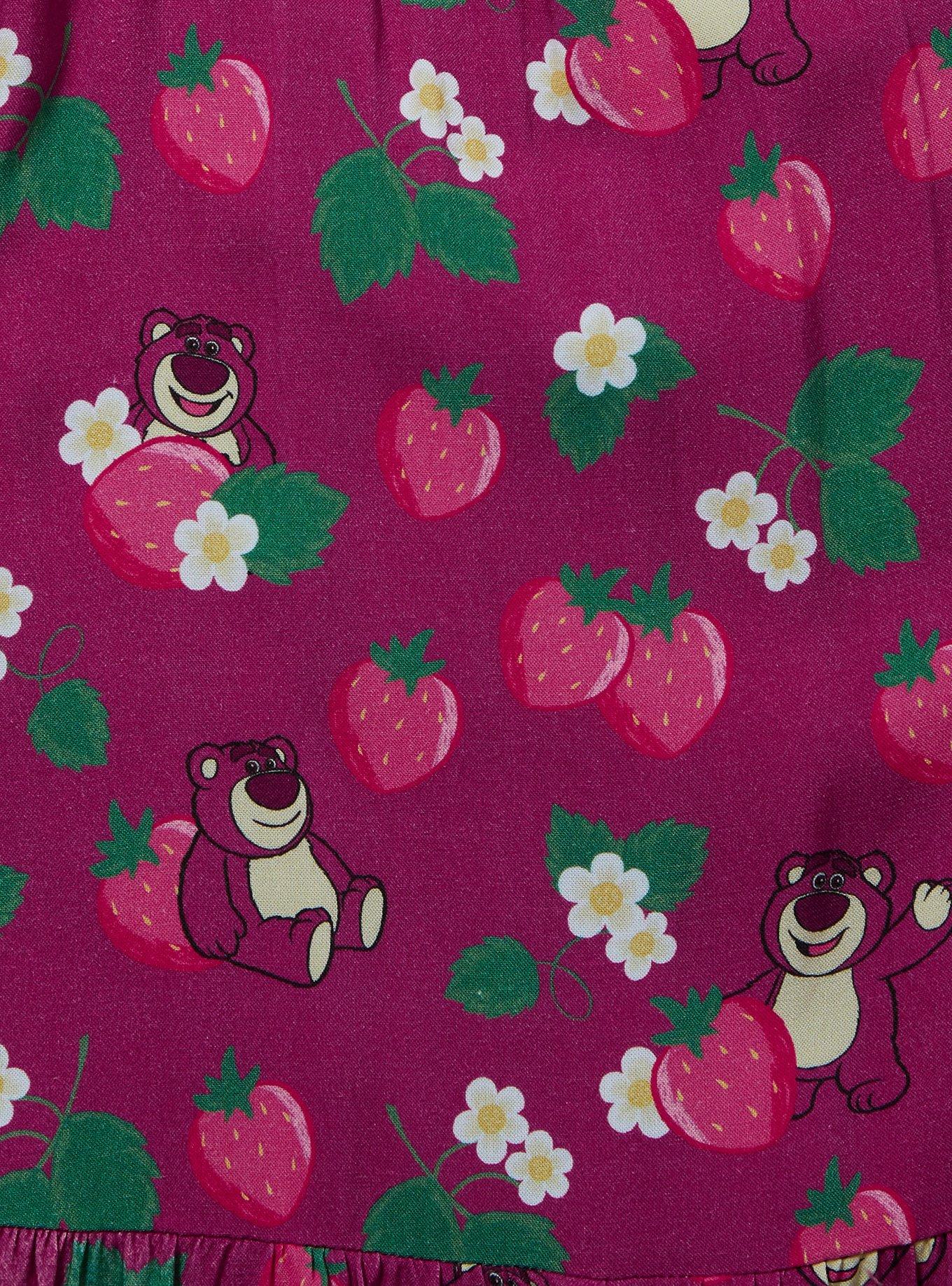 Disney Pixar Toy Story 3 Lotso Strawberry Ruffled Plus Size Dress &mdash; BoxLunch Exclusive, MAROON, alternate