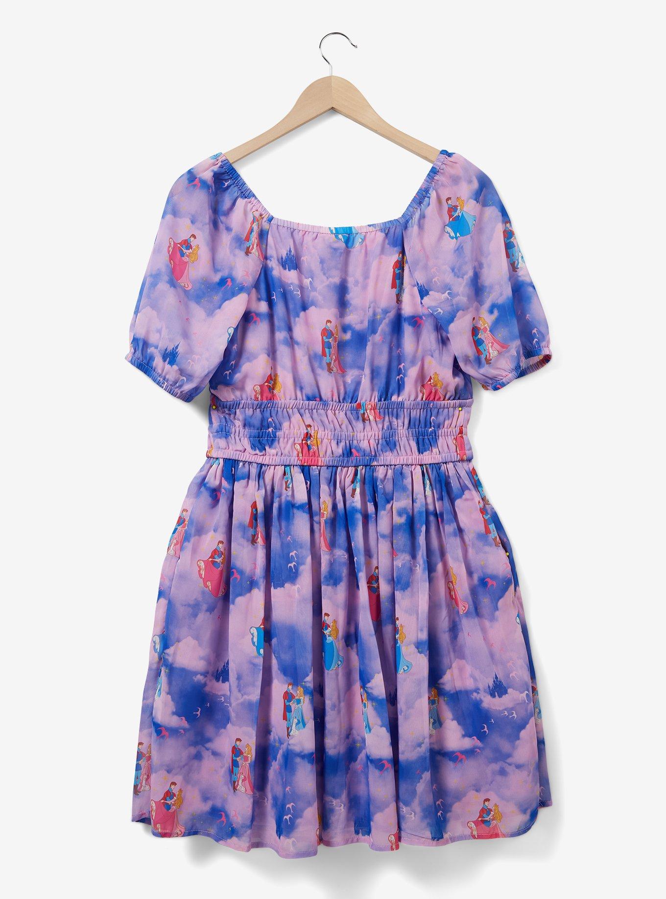Disney Sleeping Beauty Aurora Pink & Blue Clouds Dress — BoxLunch Exclusive