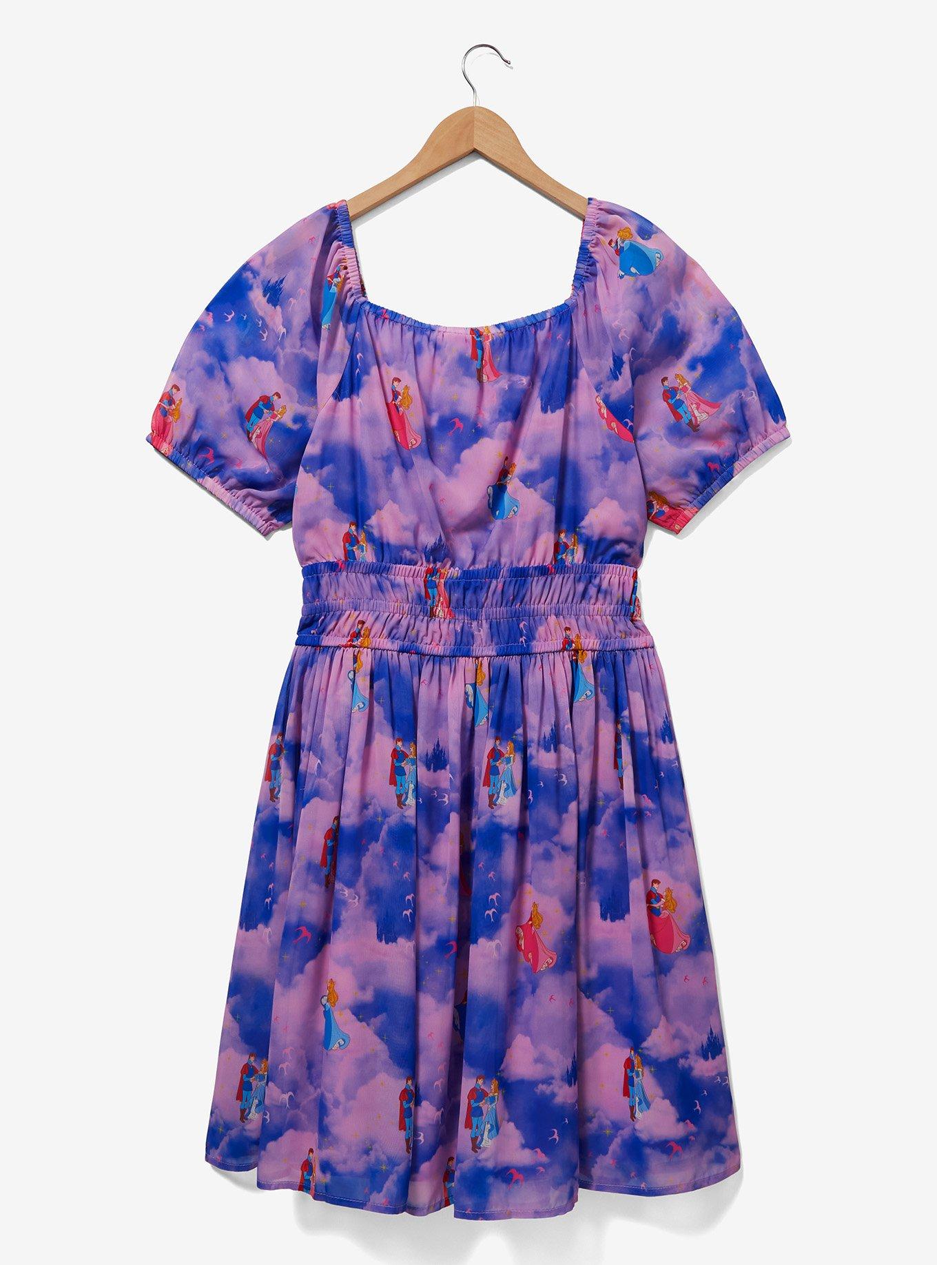 Disney Sleeping Beauty Aurora and Phillip Waltz in the Clouds Plus Size Dress &mdash; BoxLunch Exclusive, MULTI, alternate