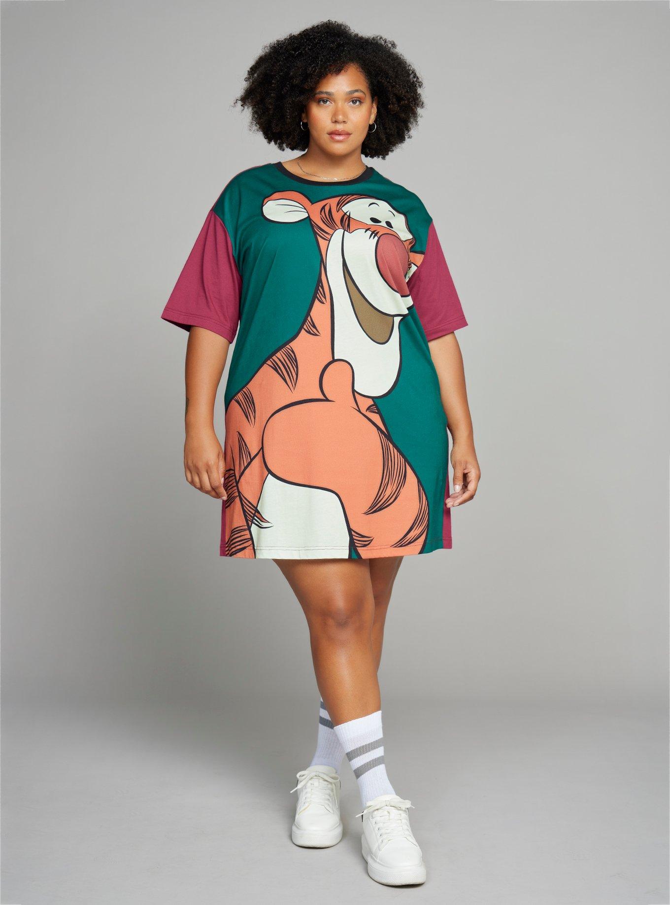 Disney Winnie the Pooh Tigger Plus Size T-Shirt Dress &mdash; BoxLunch Exclusive, PLUM, alternate