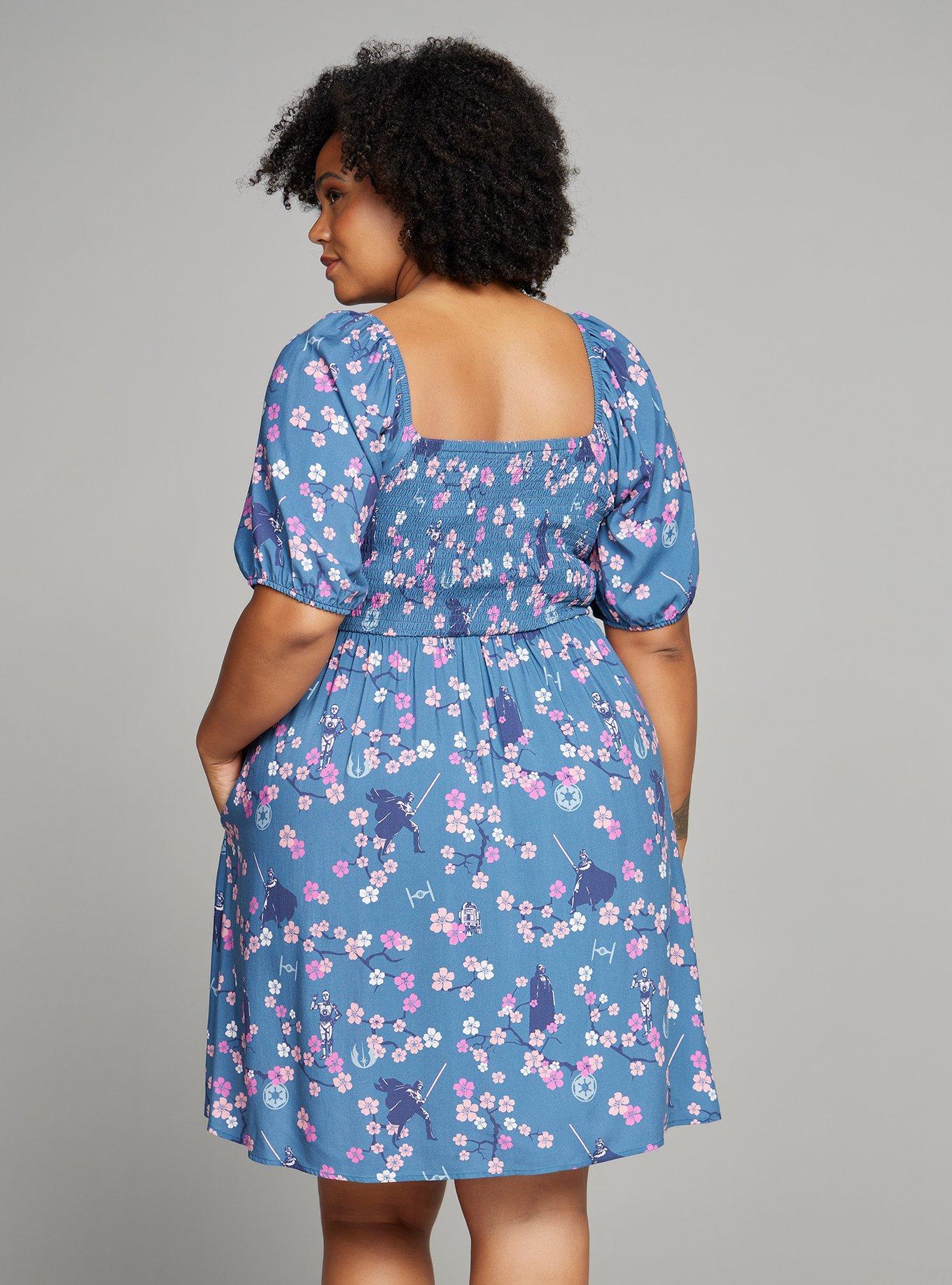 Her Universe Star Wars Darth Vader Samurai Plus Size Smock Dress &mdash; BoxLunch Exclusive, NAVY, alternate