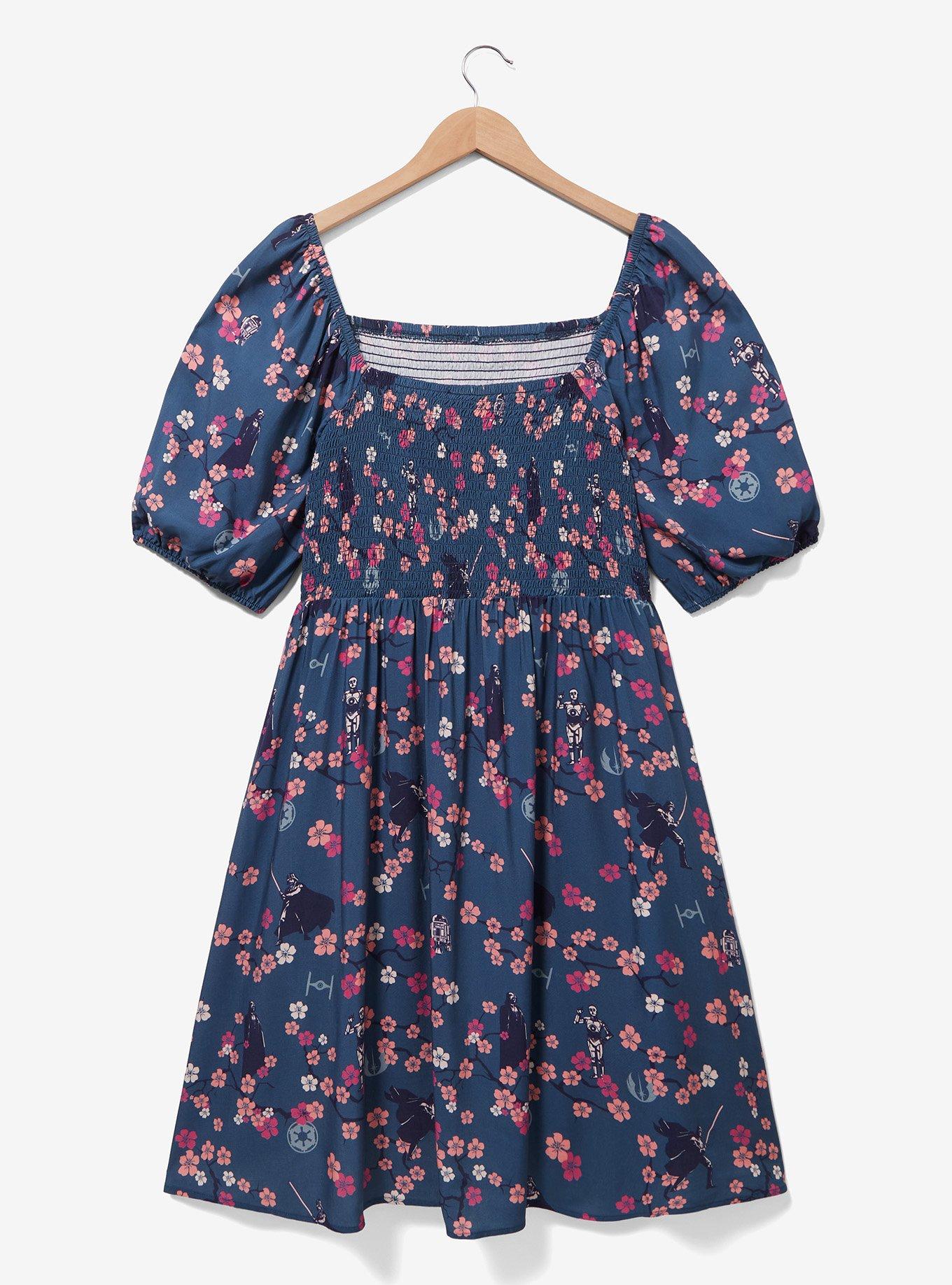 Her Universe Star Wars Darth Vader Samurai Plus Size Smock Dress &mdash; BoxLunch Exclusive, NAVY, alternate