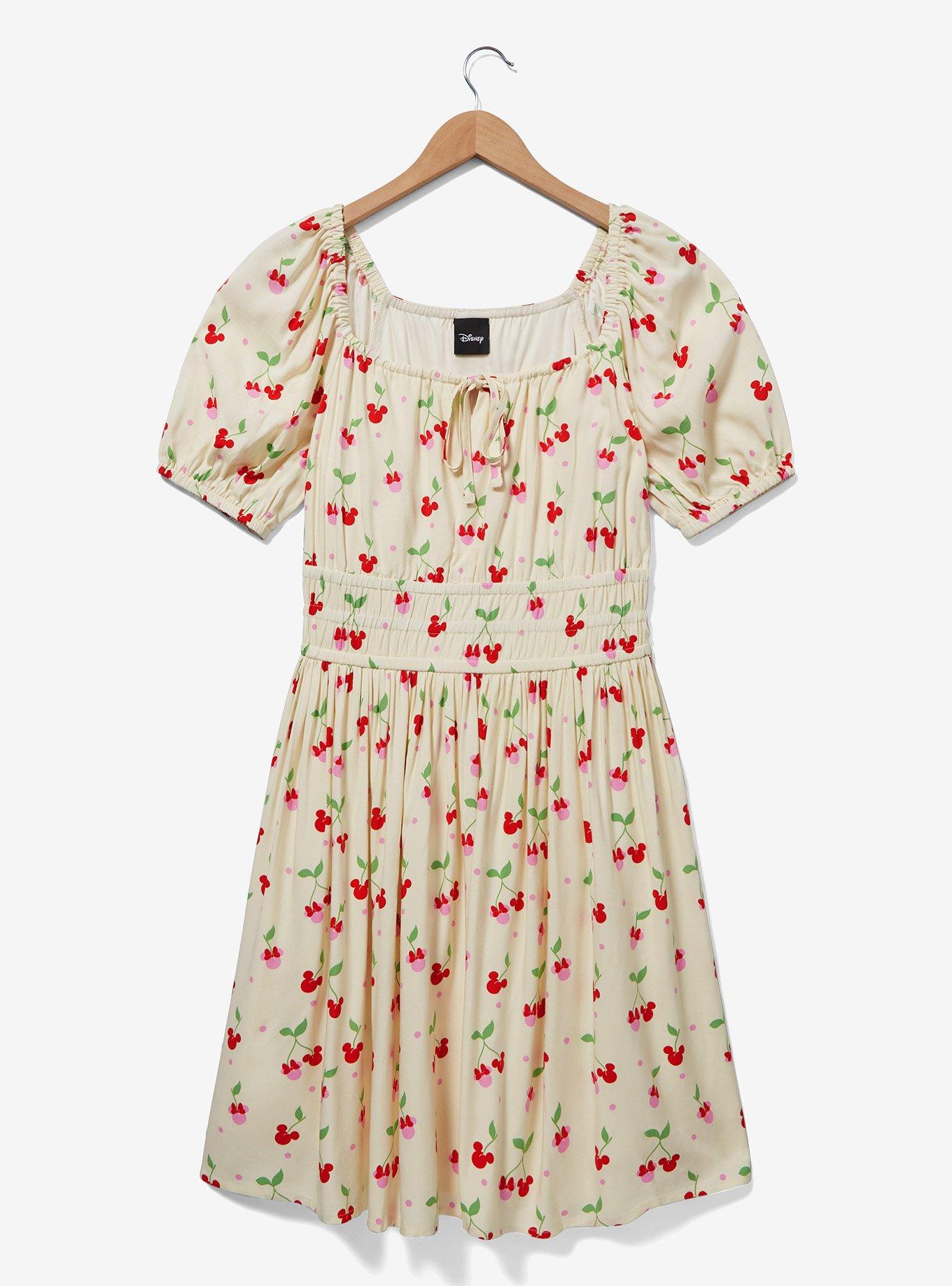 Disney Mickey & Minnie Cherry Allover Print Dress — BoxLunch Exclusive, NATURAL, alternate