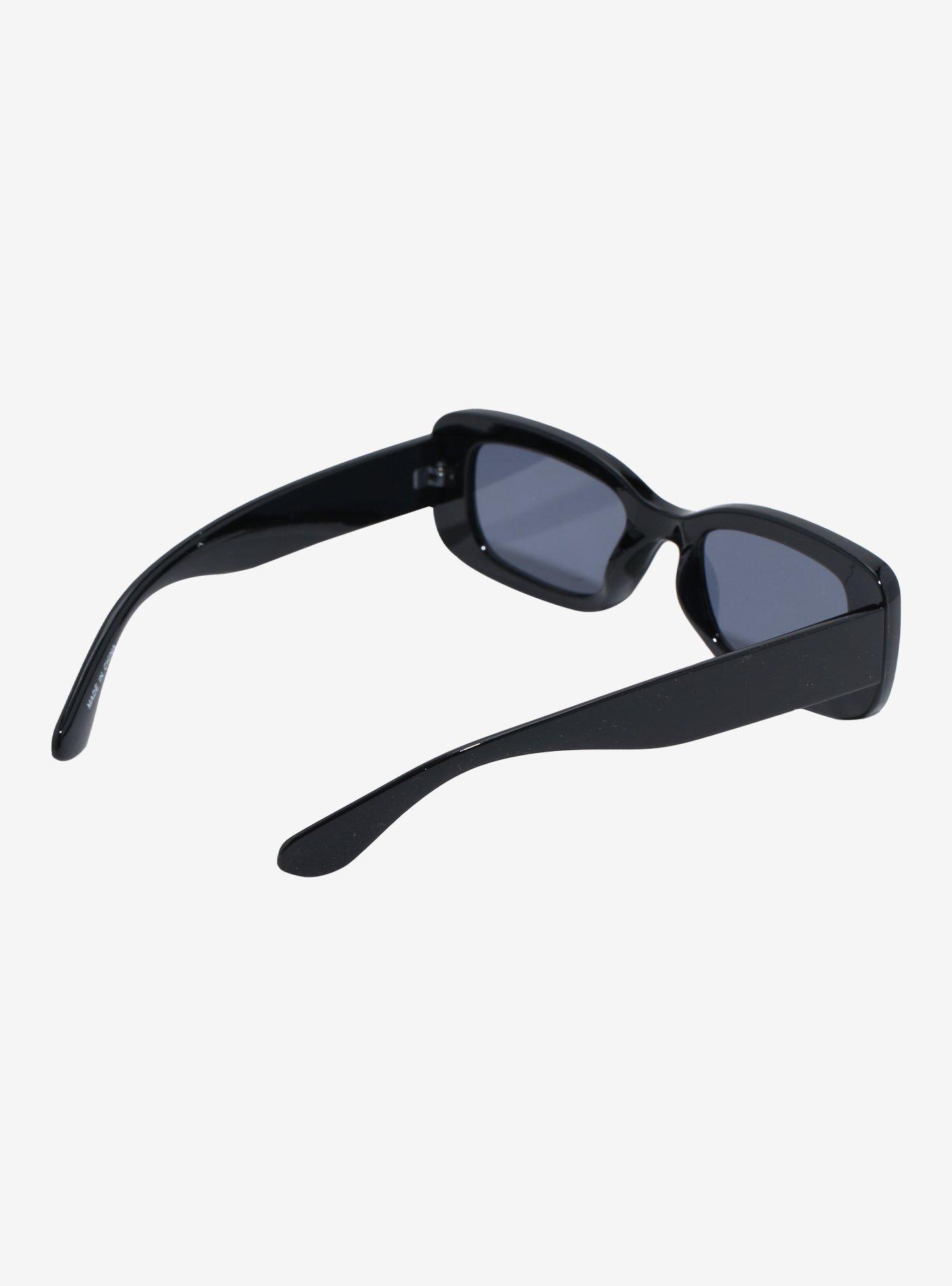 Black Rectangle Sunglasses, , hi-res