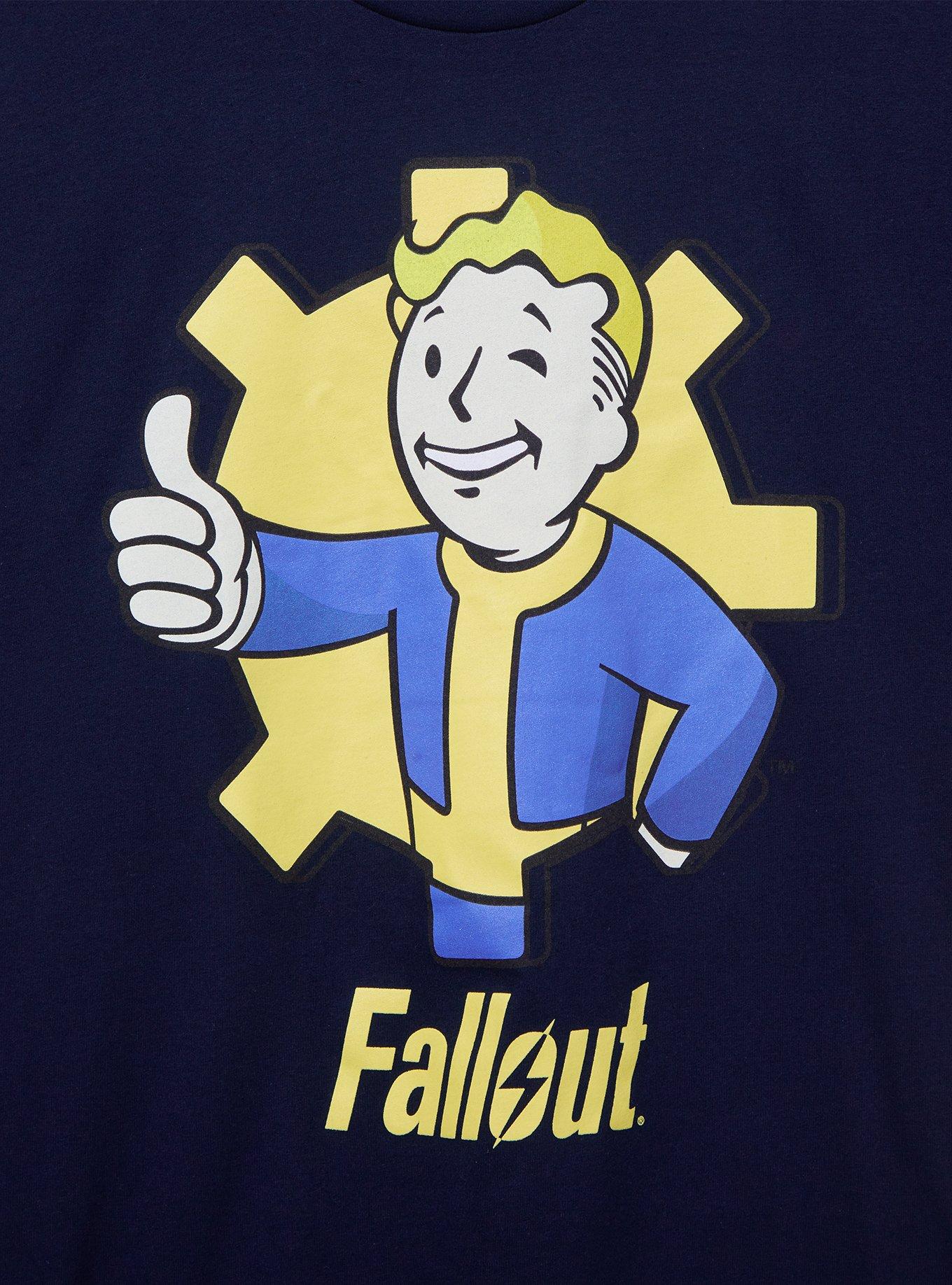 Fallout Vault Boy Logo T-Shirt &mdash; BoxLunch Exclusive, NAVY, alternate