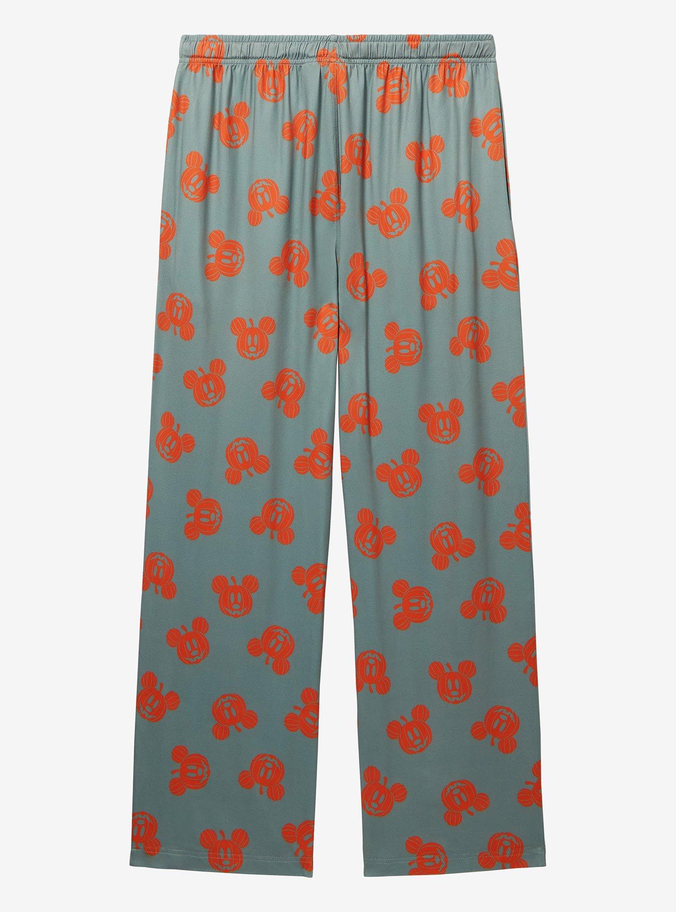 Disney Mickey Mouse Pumpkin Allover Print Sleep Pants — BoxLunch Exclusive, GREEN, alternate