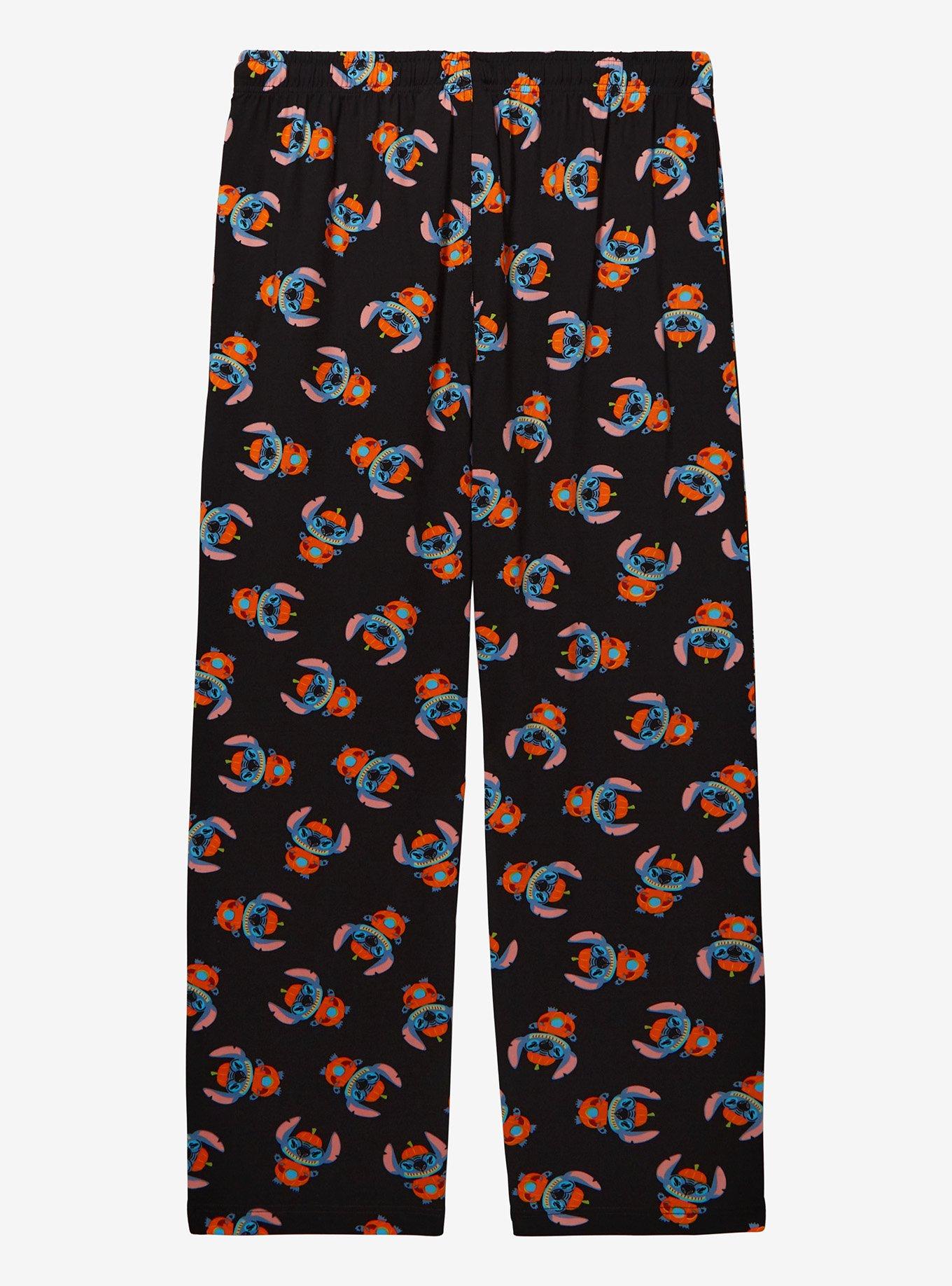 Disney Lilo & Stitch Pumpkin Stitch Allover Print Sleep Pants — BoxLunch Exclusive, BLACK, alternate