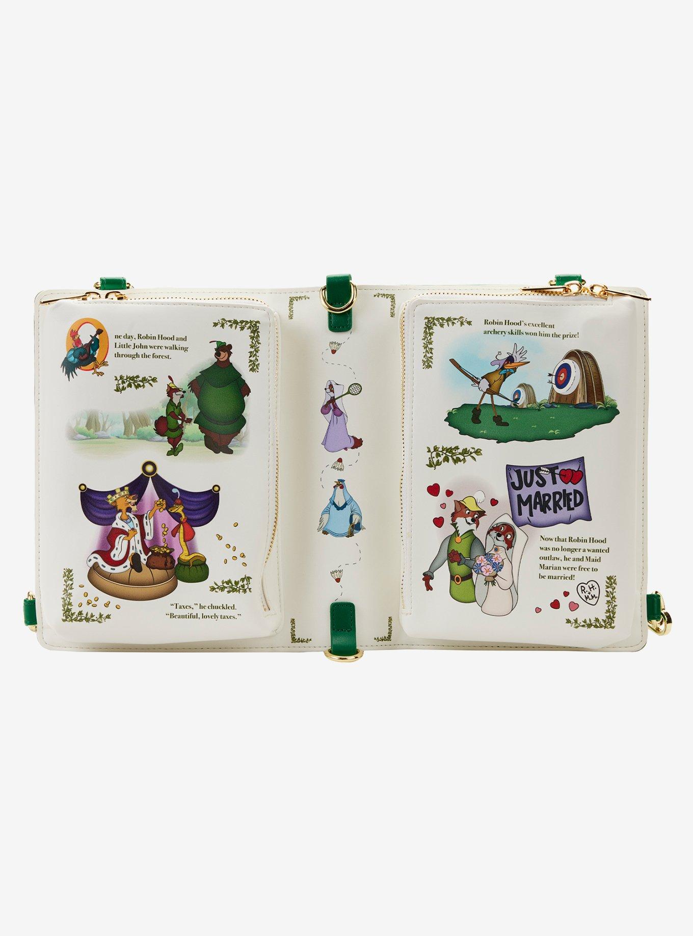 Loungefly Disney Robin Hood Book Convertible Crossbody Bag, , alternate