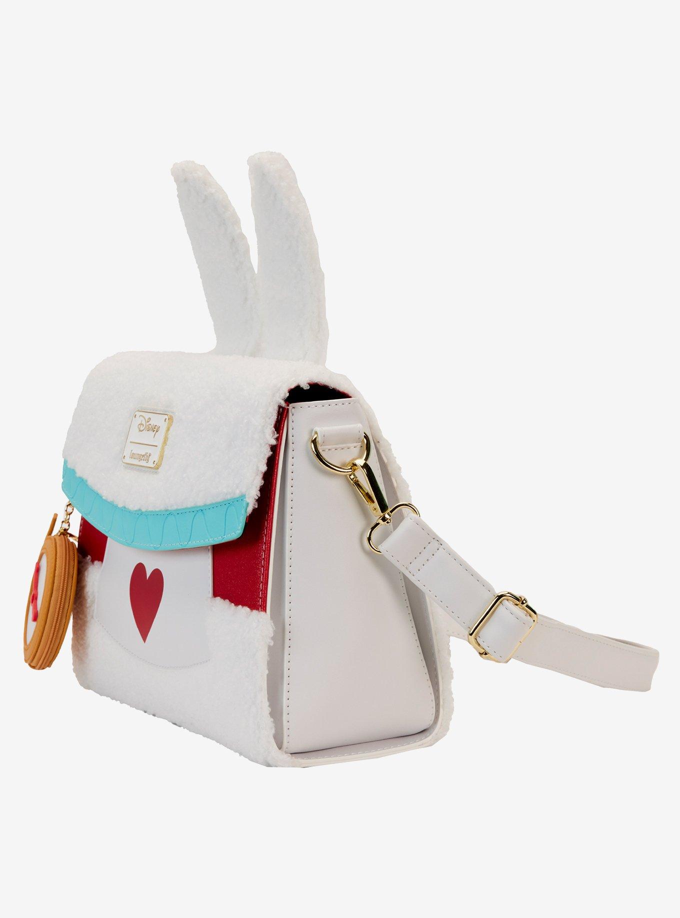 Loungefly Disney Alice In Wonderland White Rabbit Figural Fuzzy Crossbody Bag, , alternate