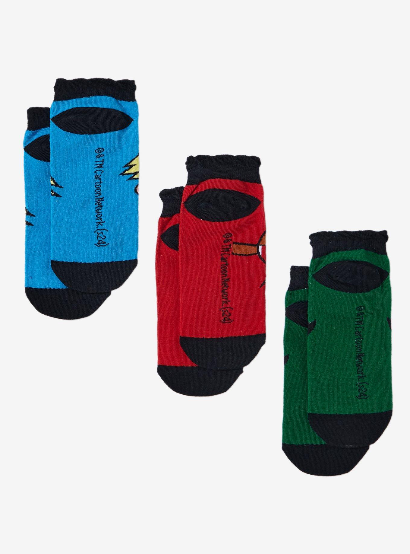 The Powerpuff Girls Rowdyruff Boys No-Show Socks 3 Pair, , alternate