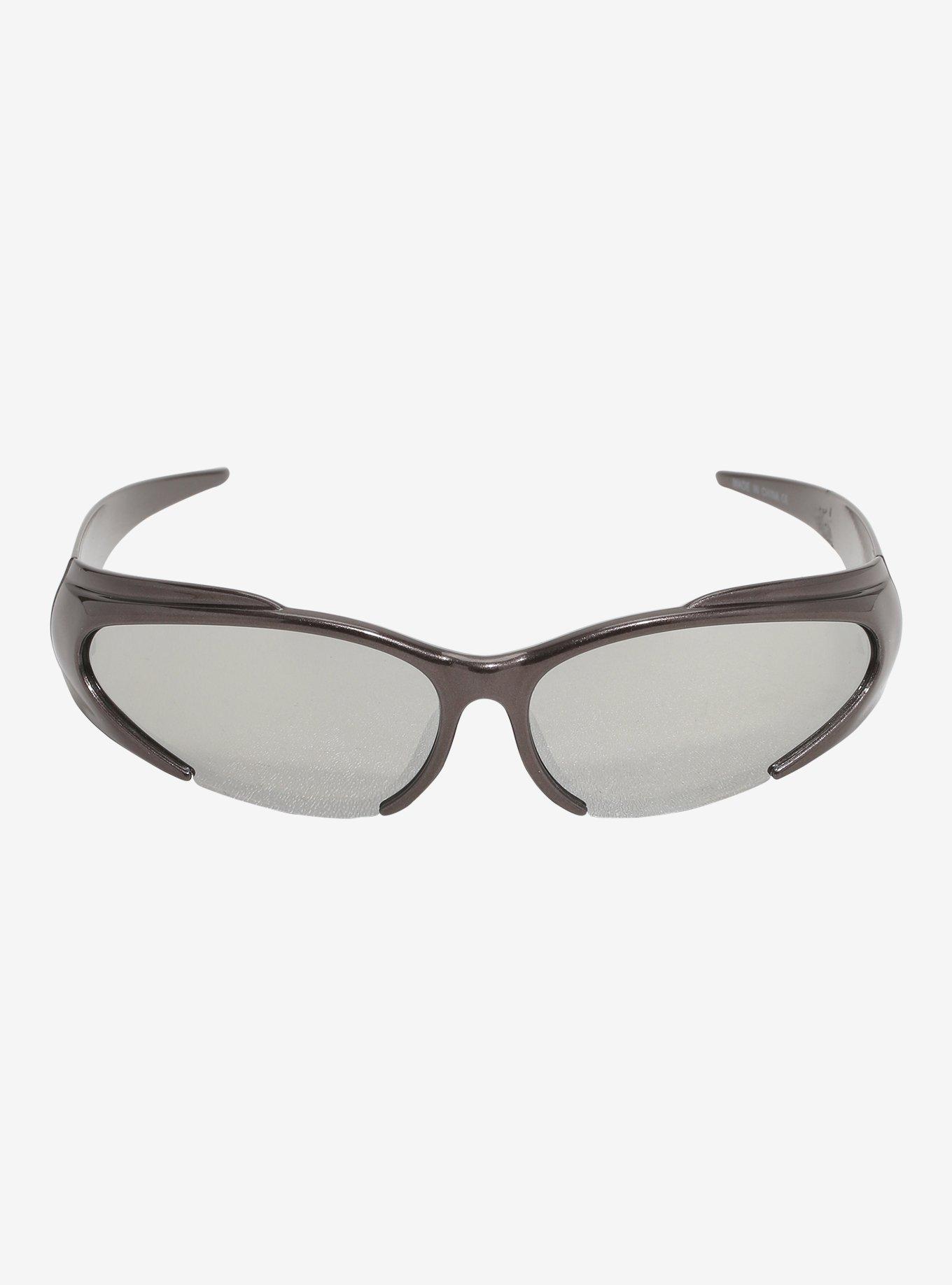 Y2K Skinny Black Oval Sunglasses, , alternate