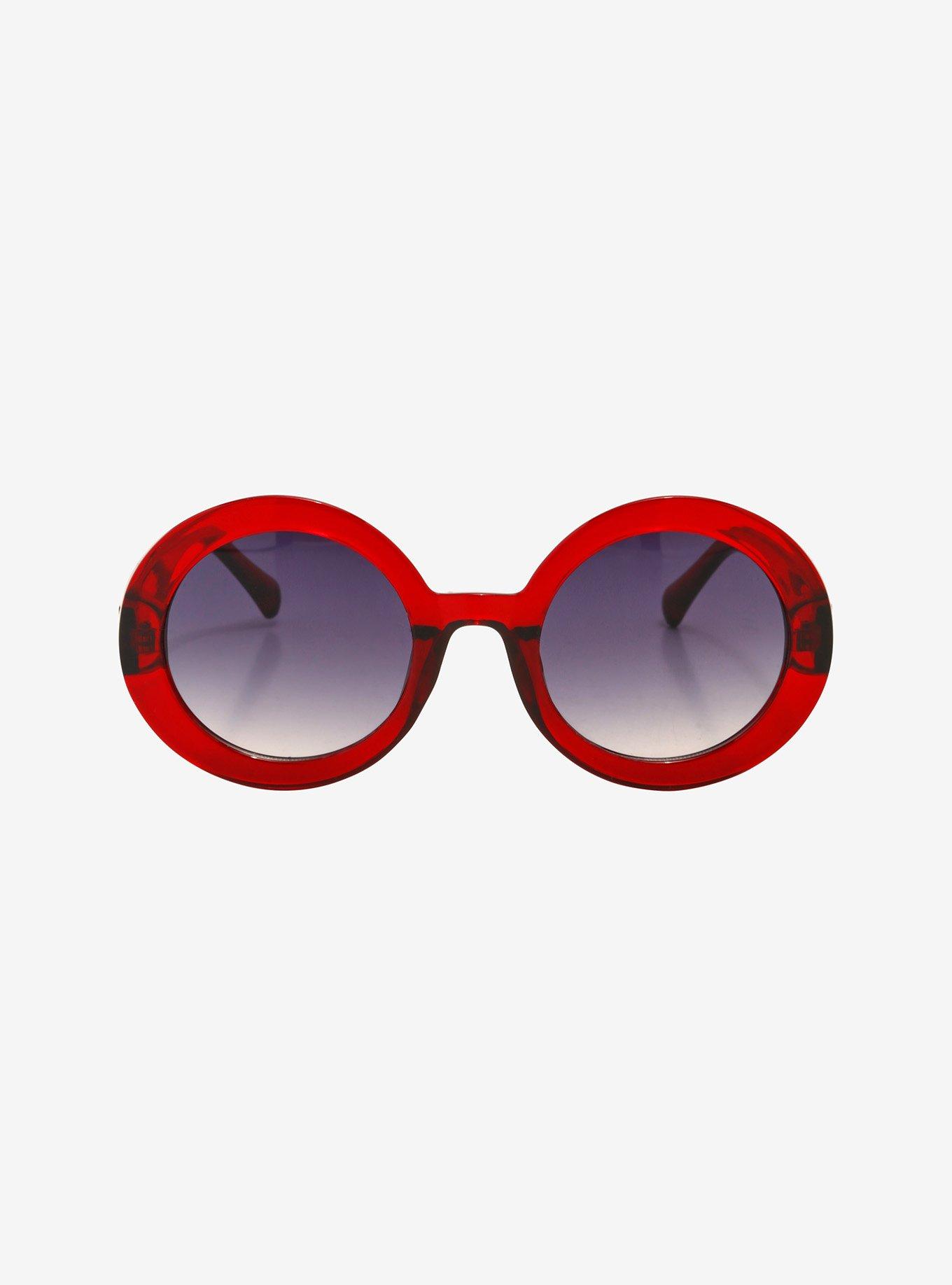 Red Round Sunglasses, , hi-res