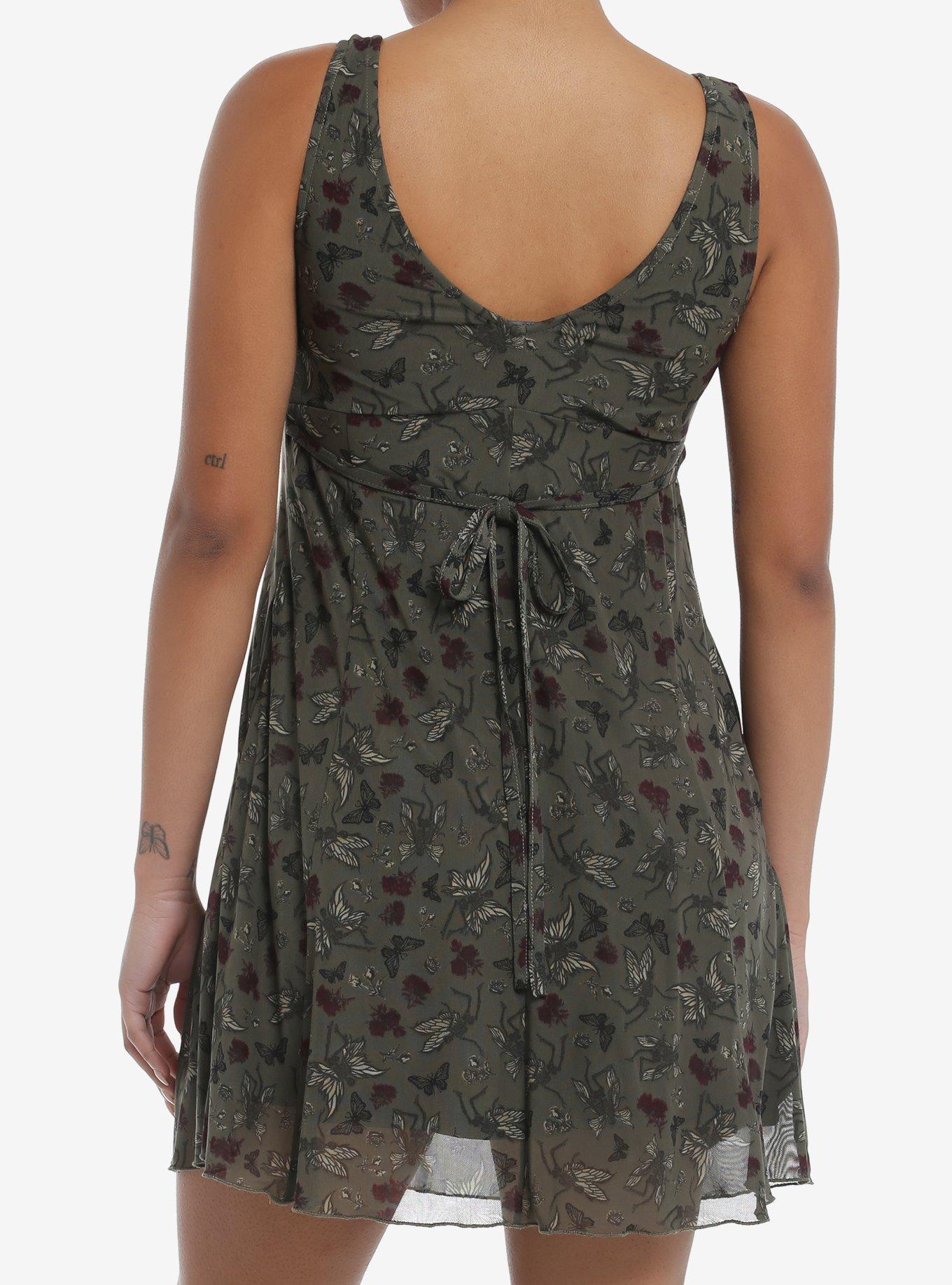Social Collision Skeleton Fairy Flower Dress, BLACK, alternate