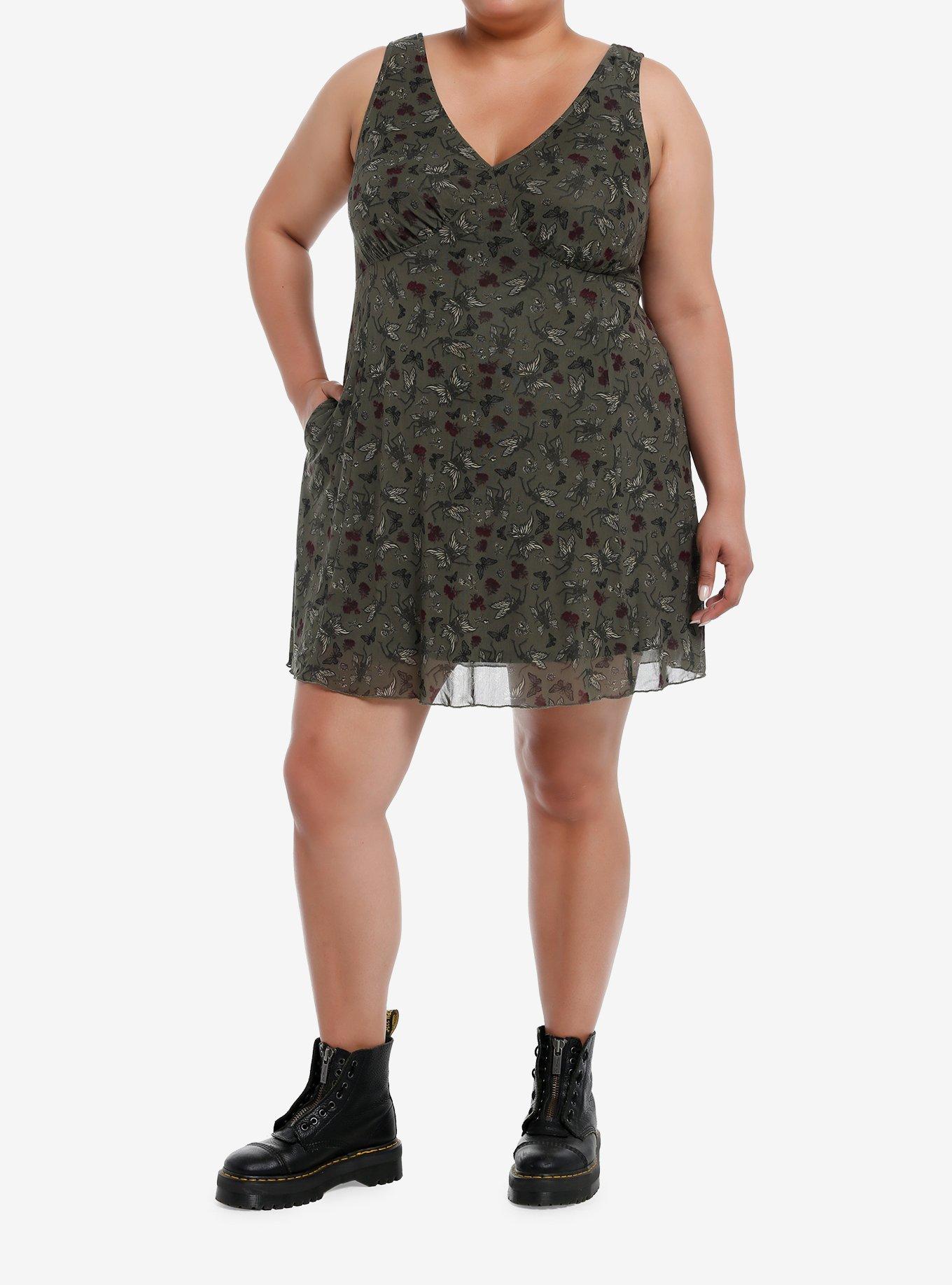 Social Collision Skeleton Fairy Flower Dress Plus Size, , hi-res