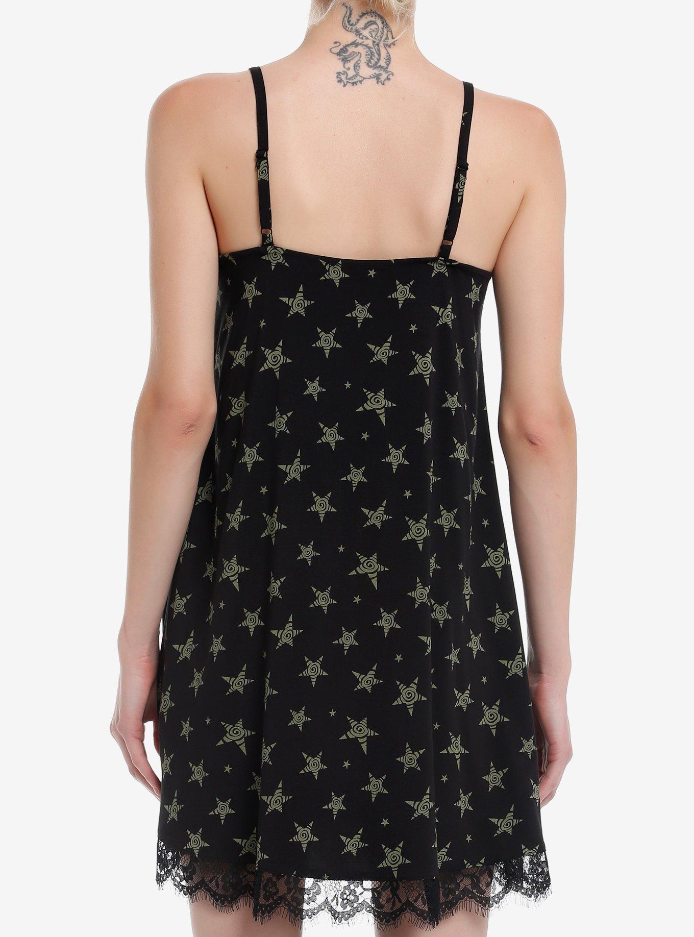 Social Collision Swirl Star Lace Slip Dress