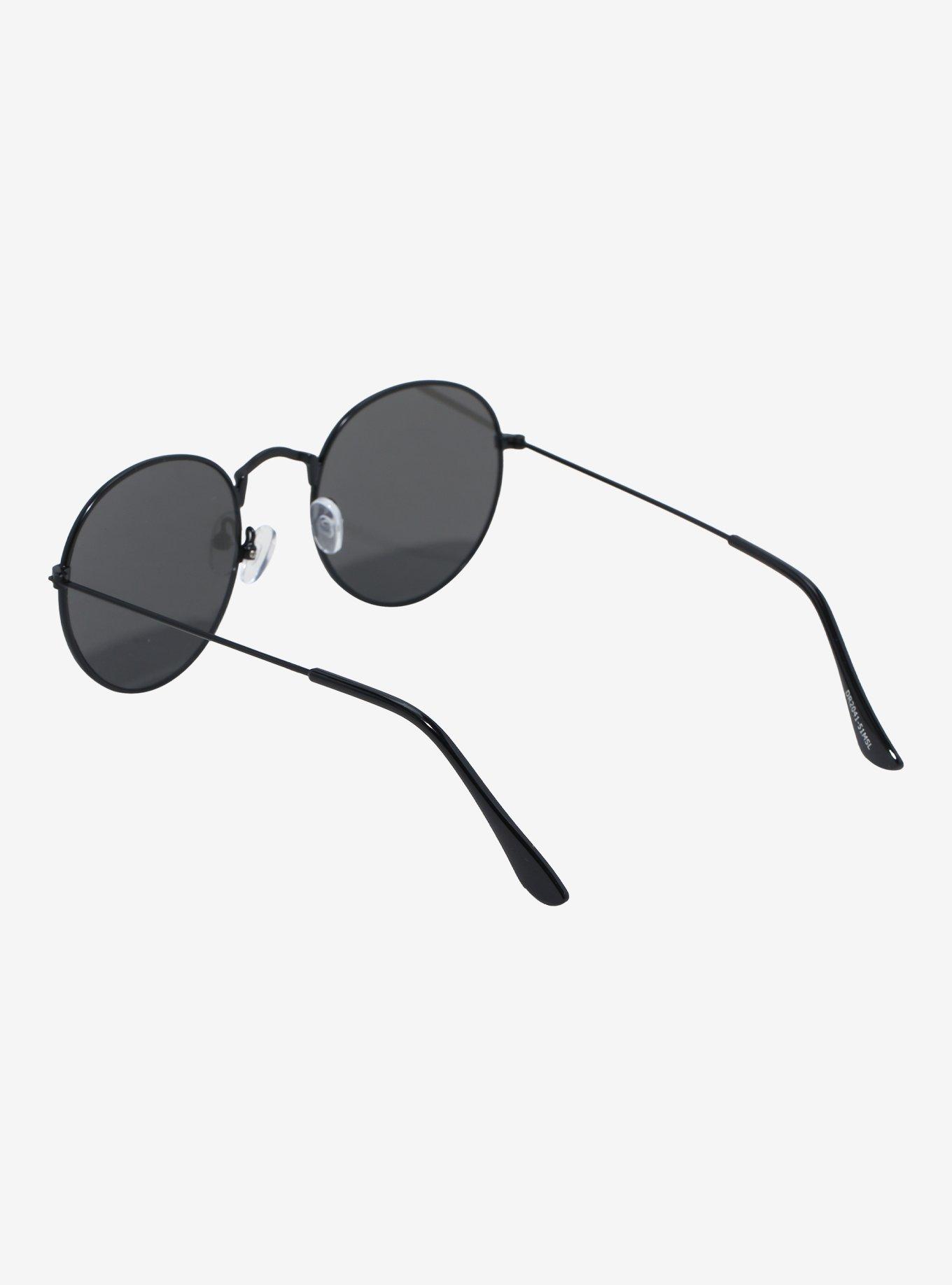 Black Round Sunglasses, , hi-res