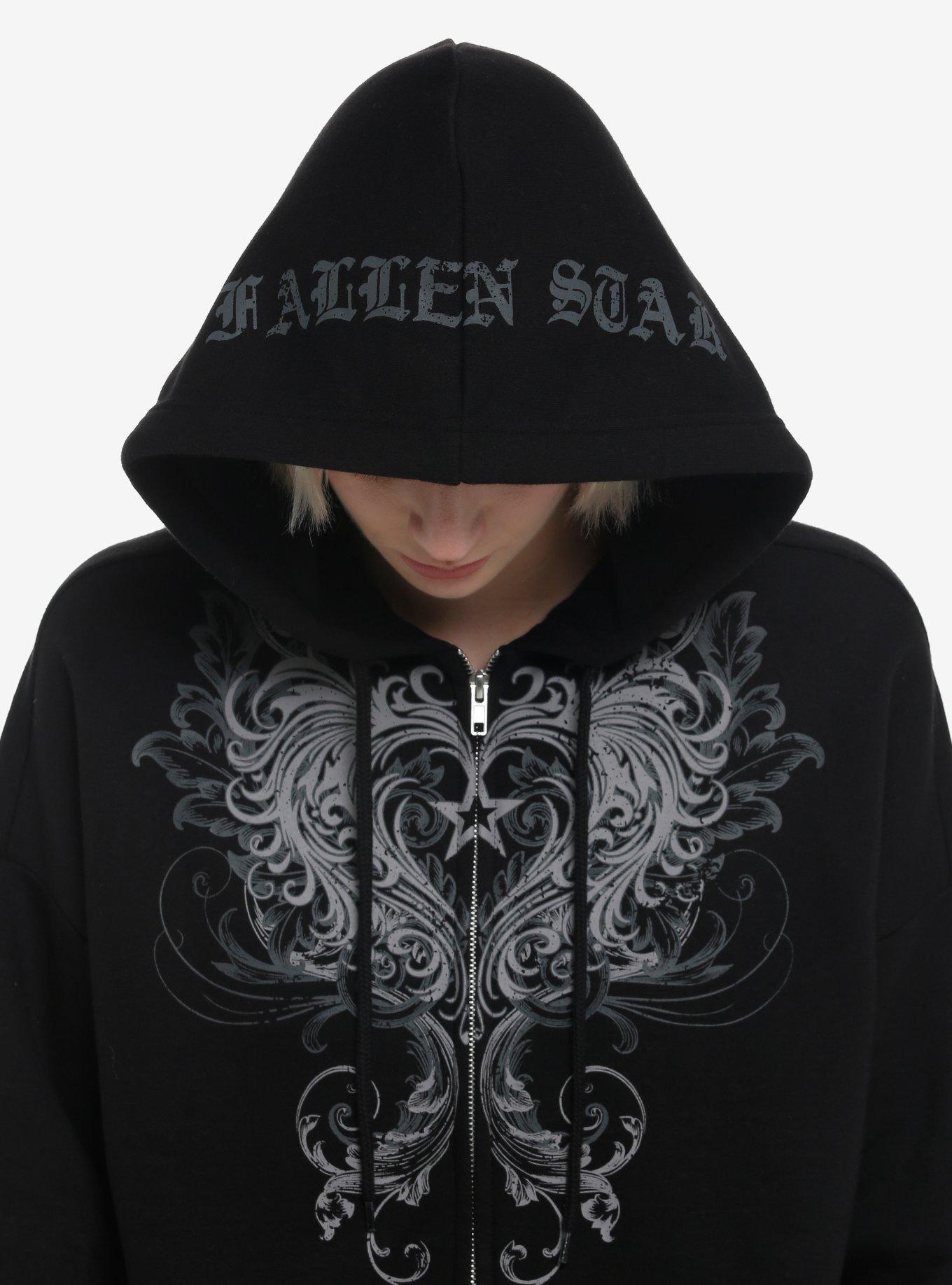 Social Collision Fallen Star Girls Hoodie, GREY, alternate
