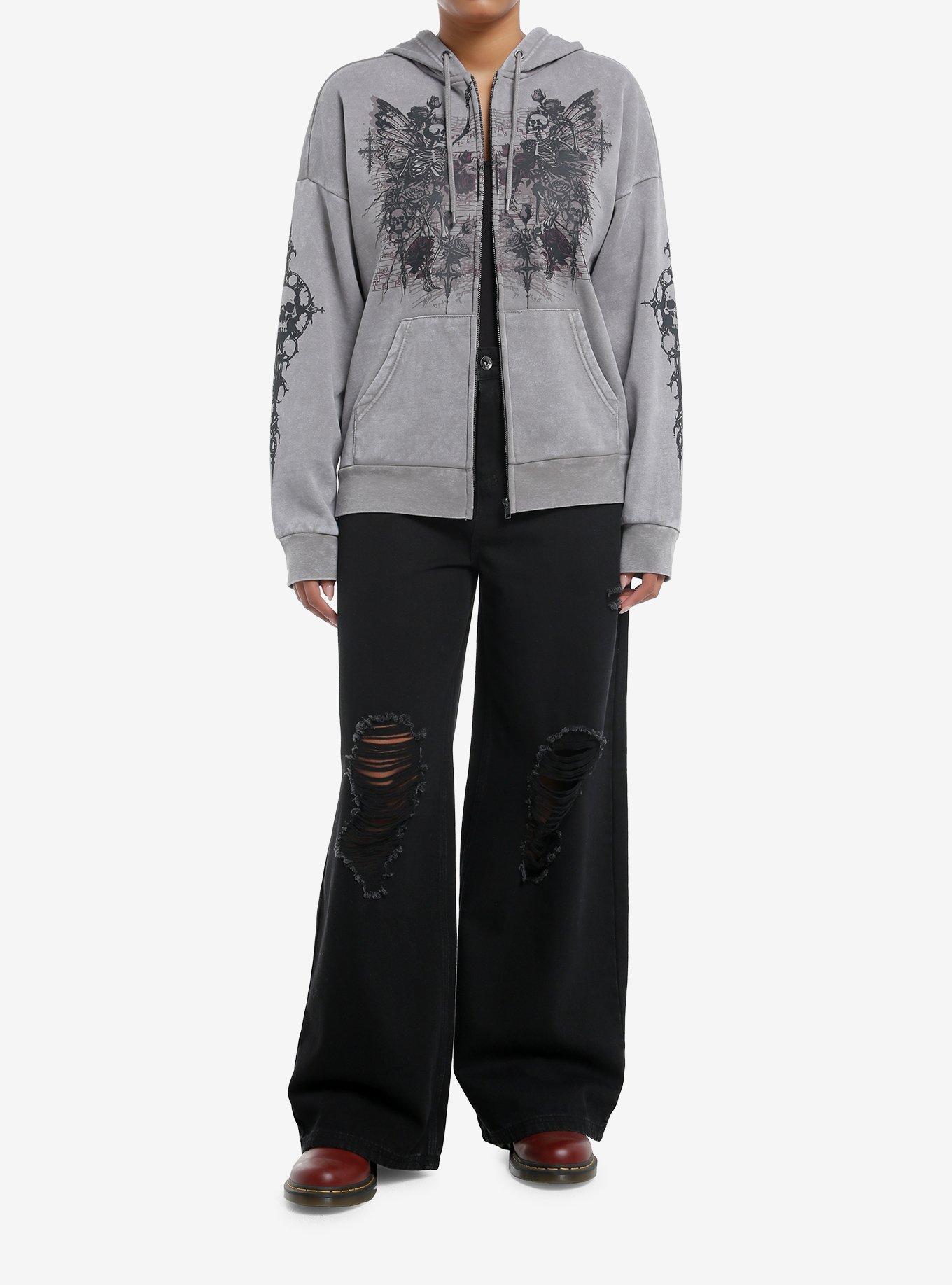 Social Collision Skeleton Wings Girls Hoodie, , hi-res