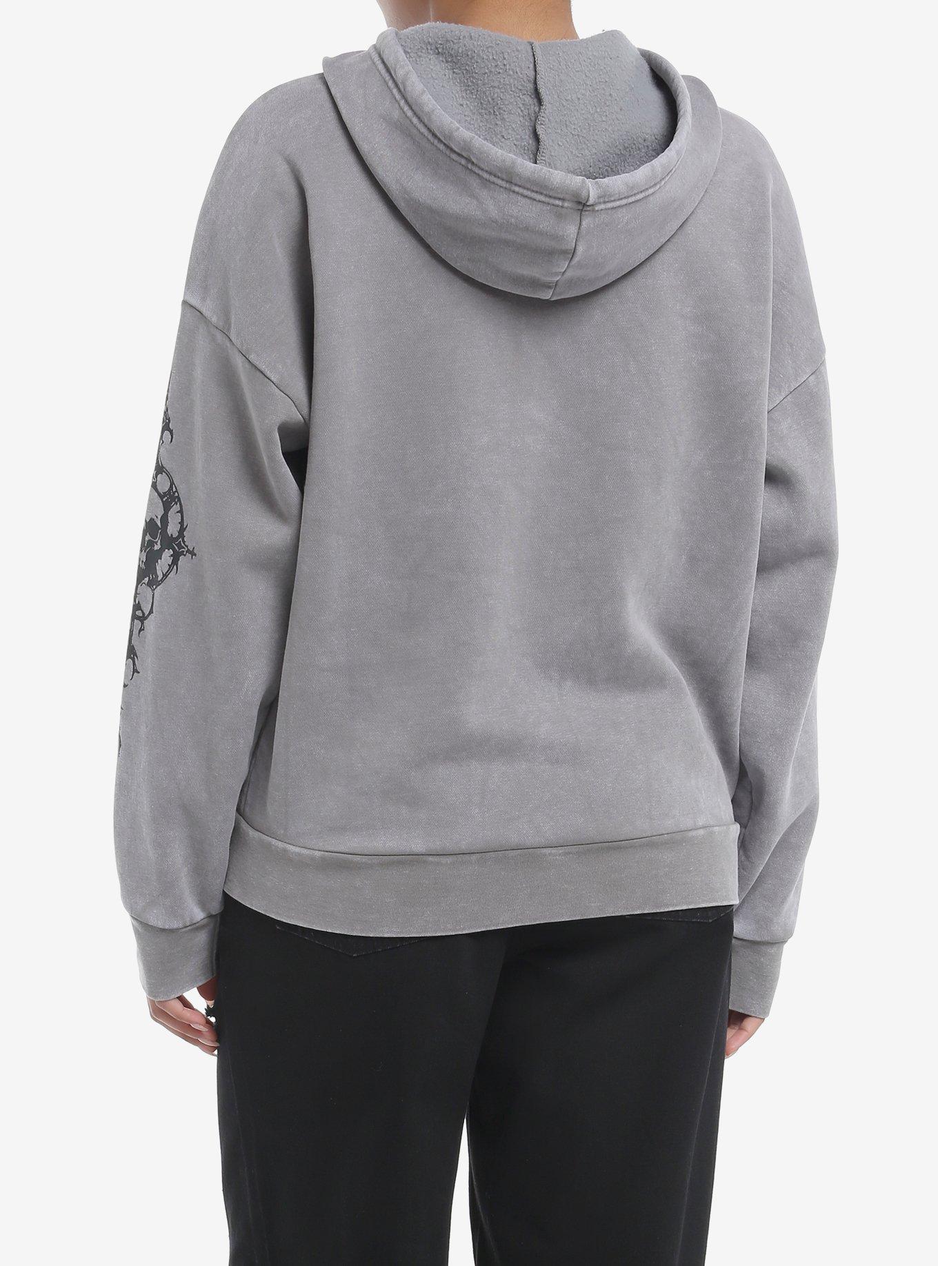 Social Collision Skeleton Wings Girls Hoodie, BLACK, alternate