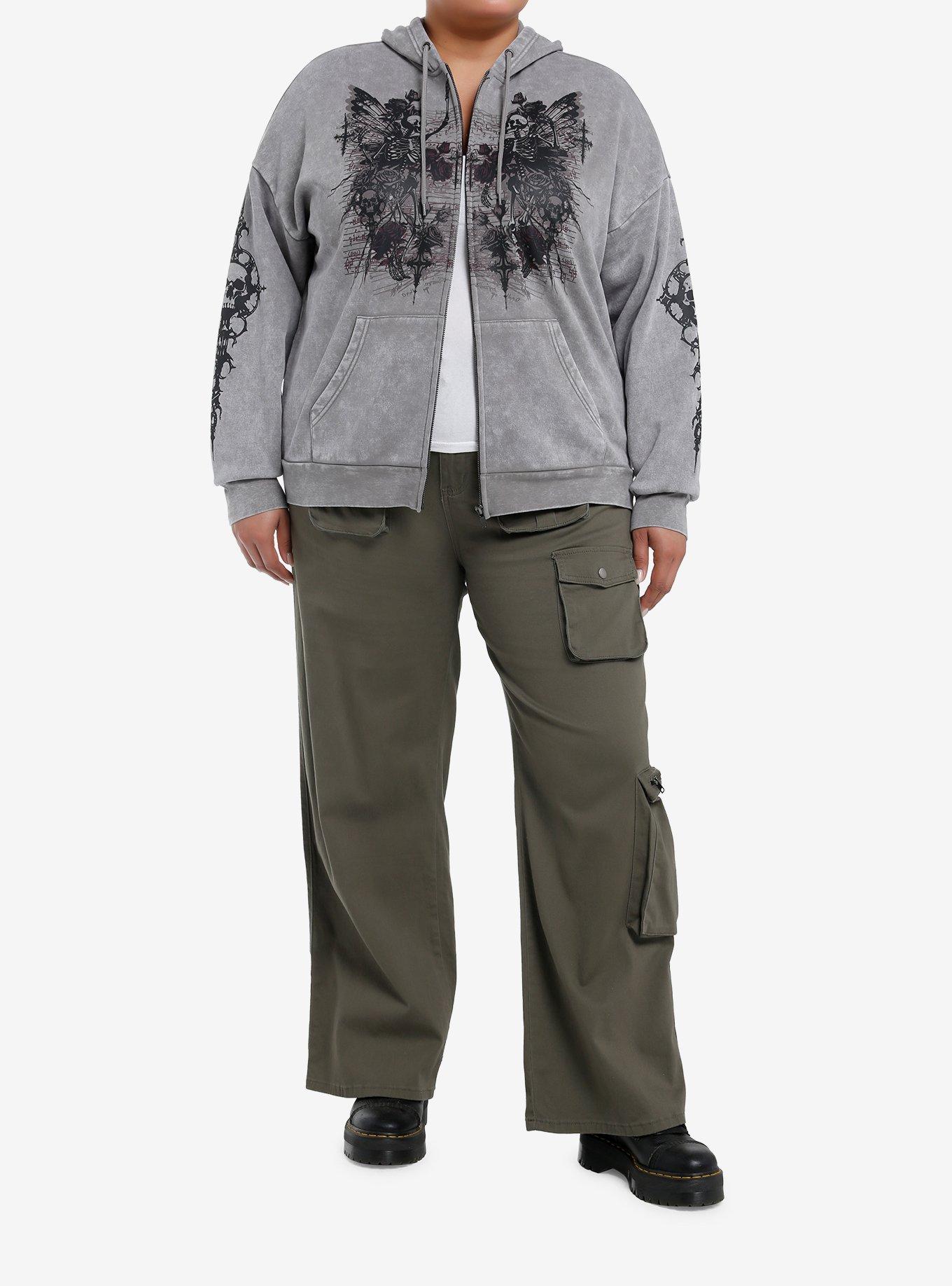 Social Collision Skeleton Wings Girls Hoodie Plus Size, , hi-res