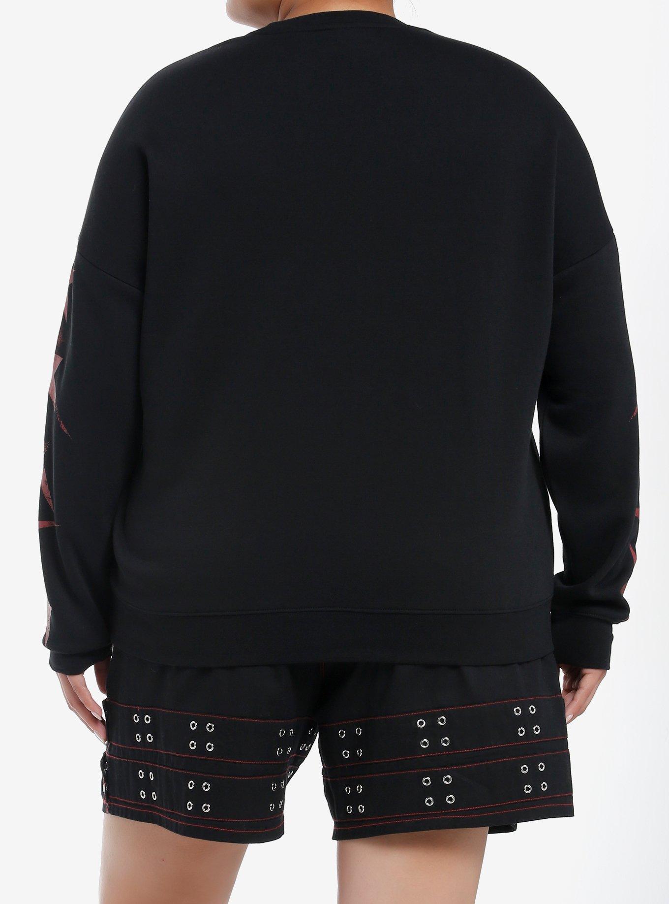 Social Collision Punk Star Girls Sweatshirt Plus Size, RED, alternate