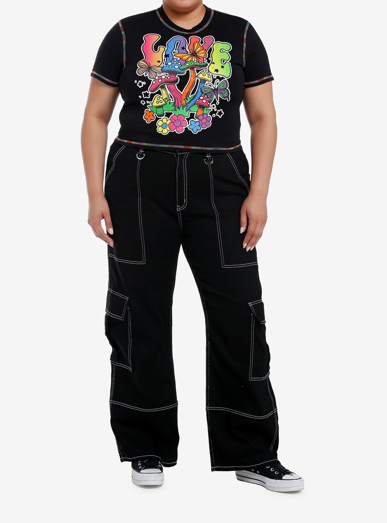 Social Collision Rainbow Mushroom Stitch Baby T-Shirt Plus Size, , hi-res